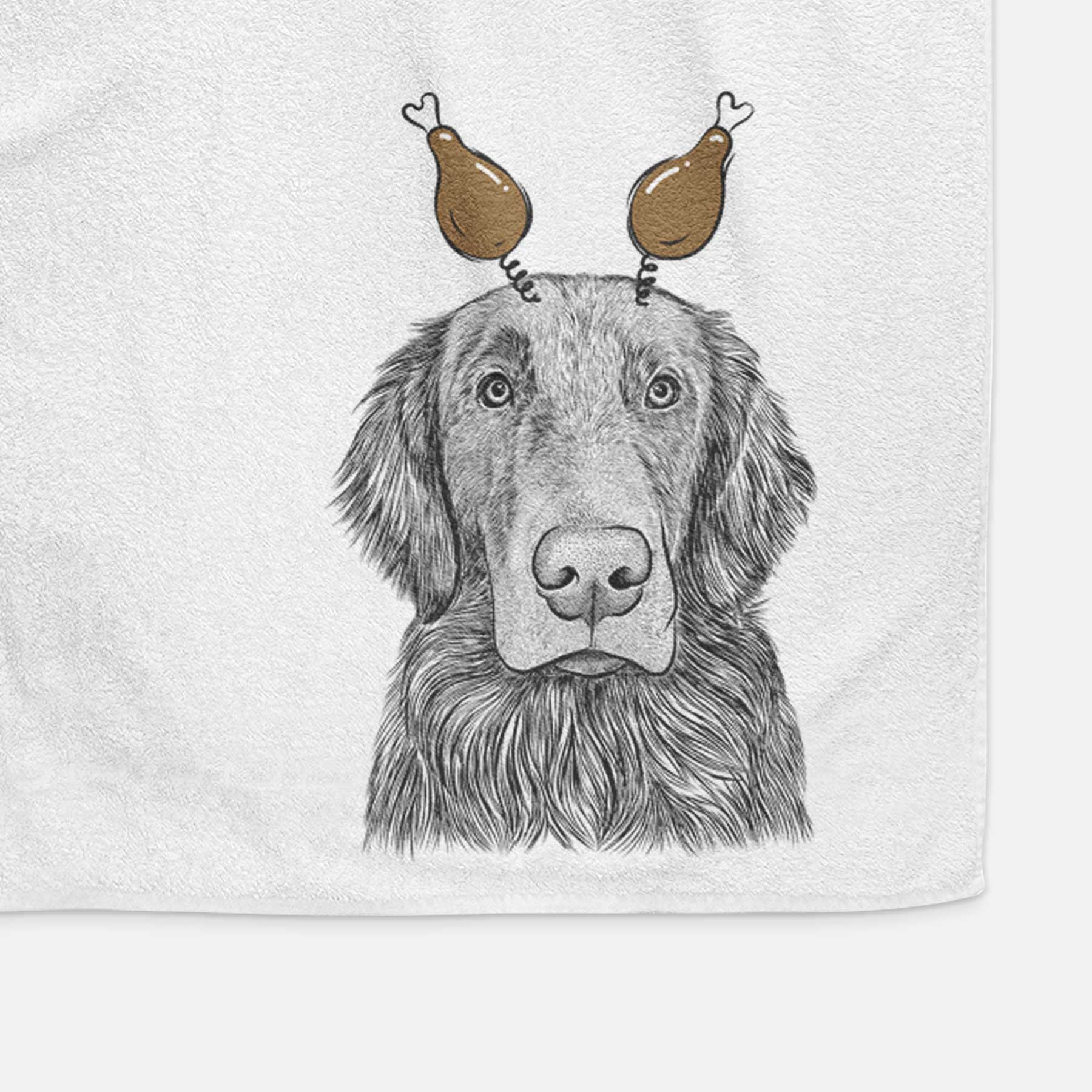 Pippin the Flat Coated Retriever Decorative Hand Towel