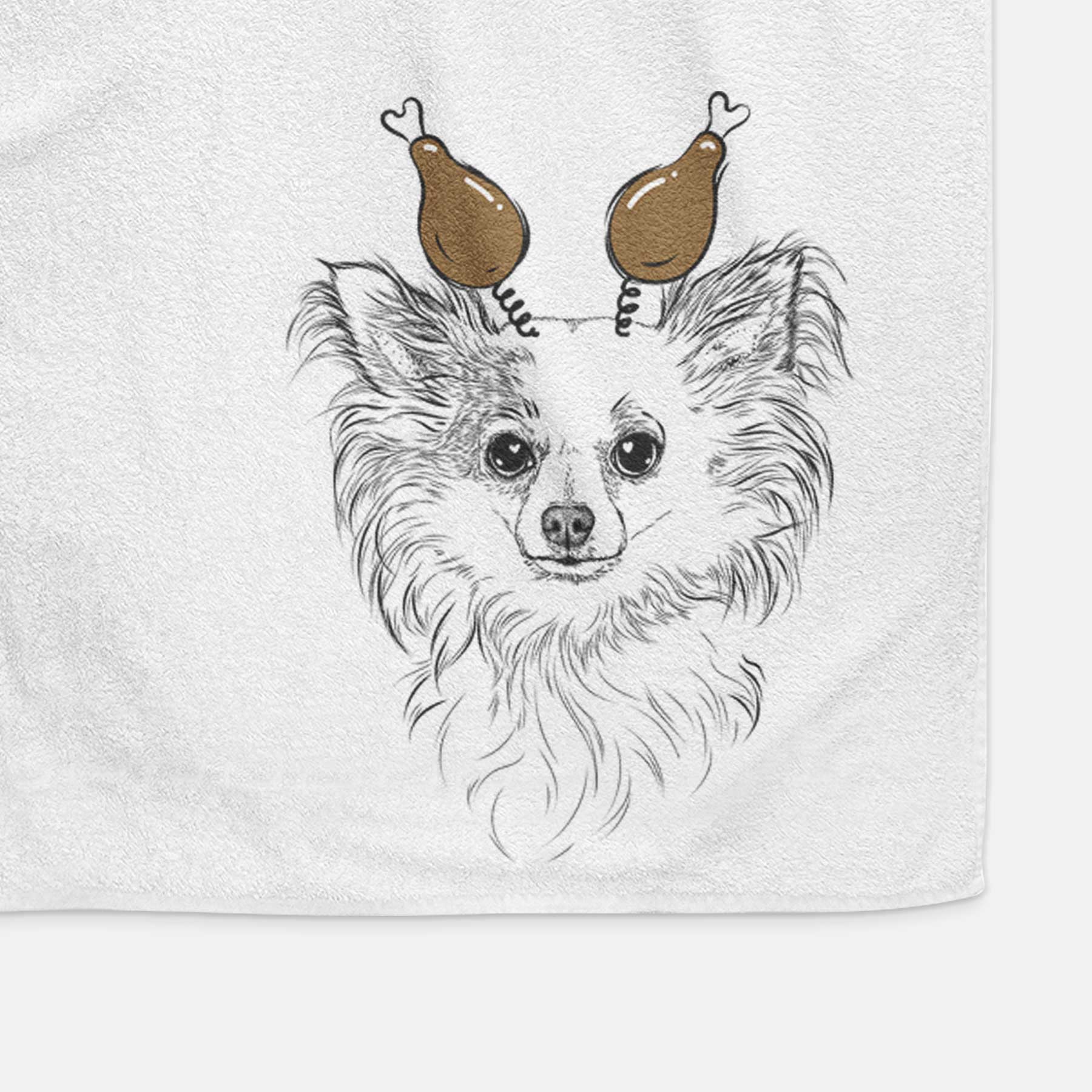 Princess Ava the Long Haired Chihuahua Decorative Hand Towel