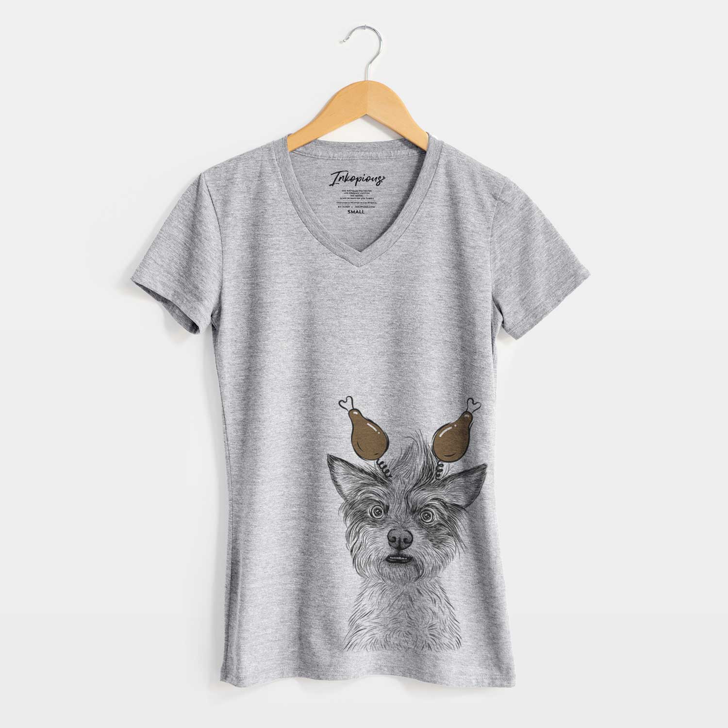 Thanksgiving Quigley the Mixed Breed - Women's V-neck Shirt