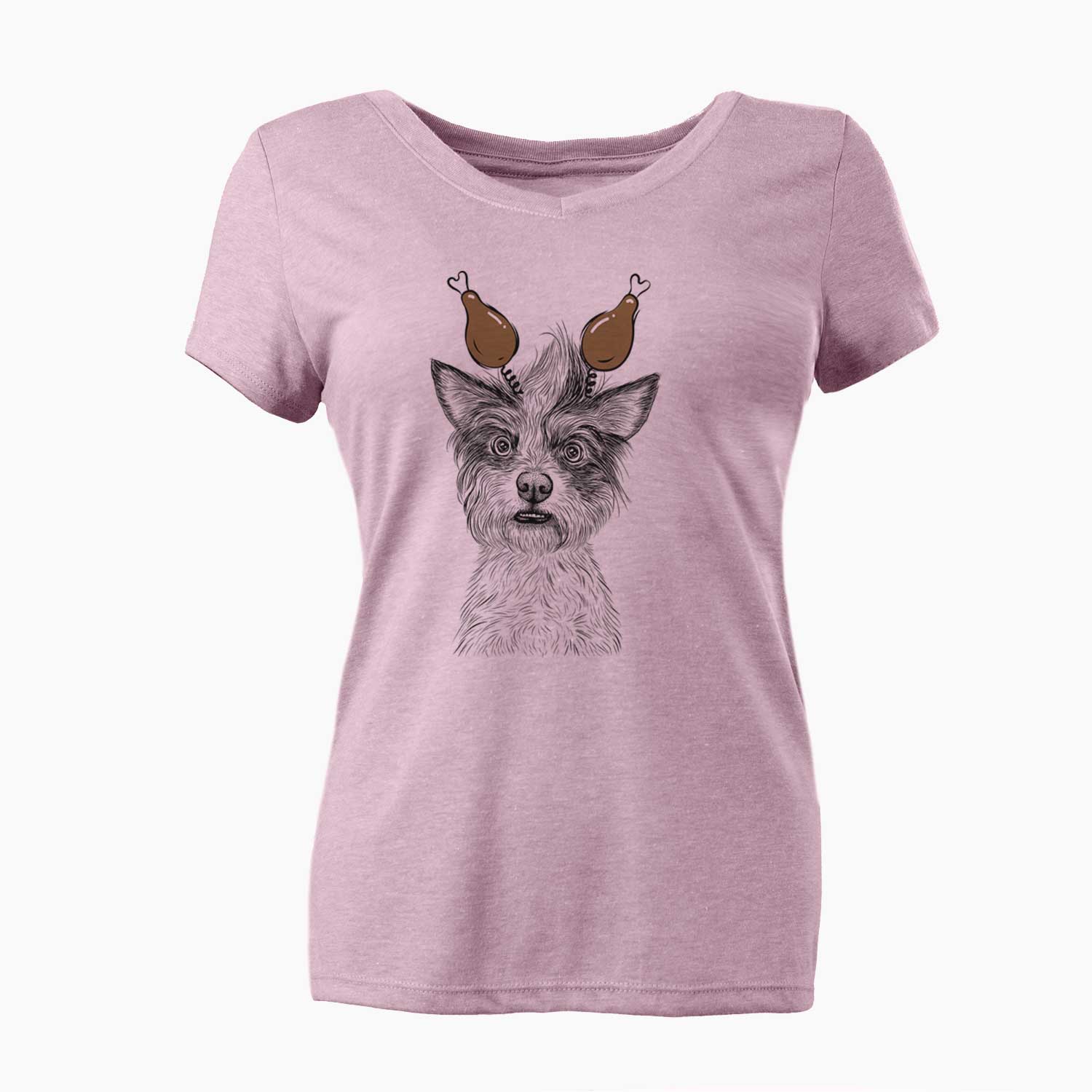 Thanksgiving Quigley the Mixed Breed - Women's V-neck Shirt