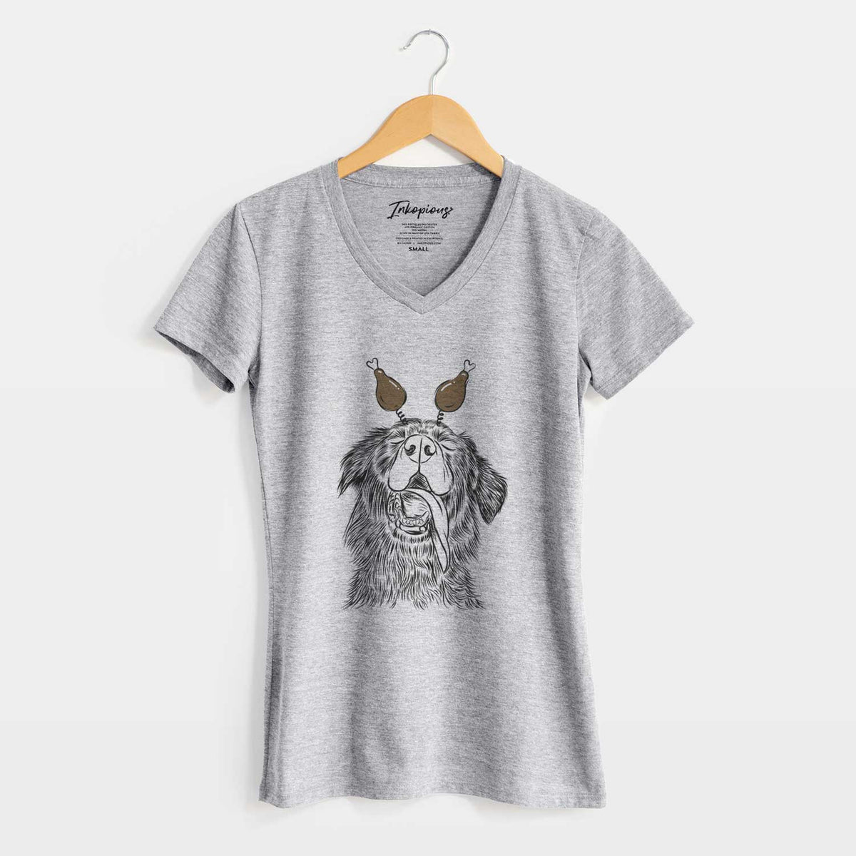 Thanksgiving Quint the Mixed Breed - Women's V-neck Shirt