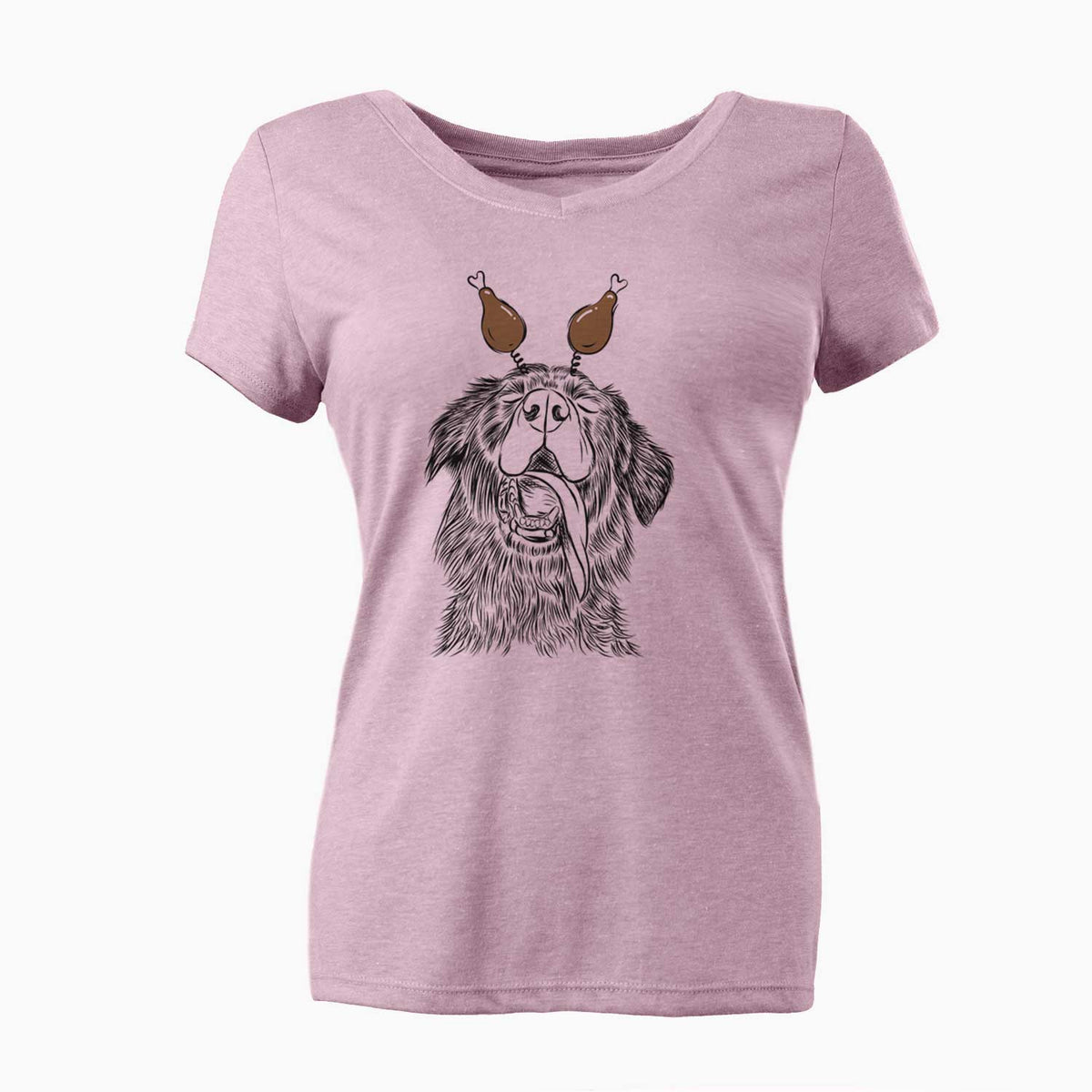 Thanksgiving Quint the Mixed Breed - Women's V-neck Shirt