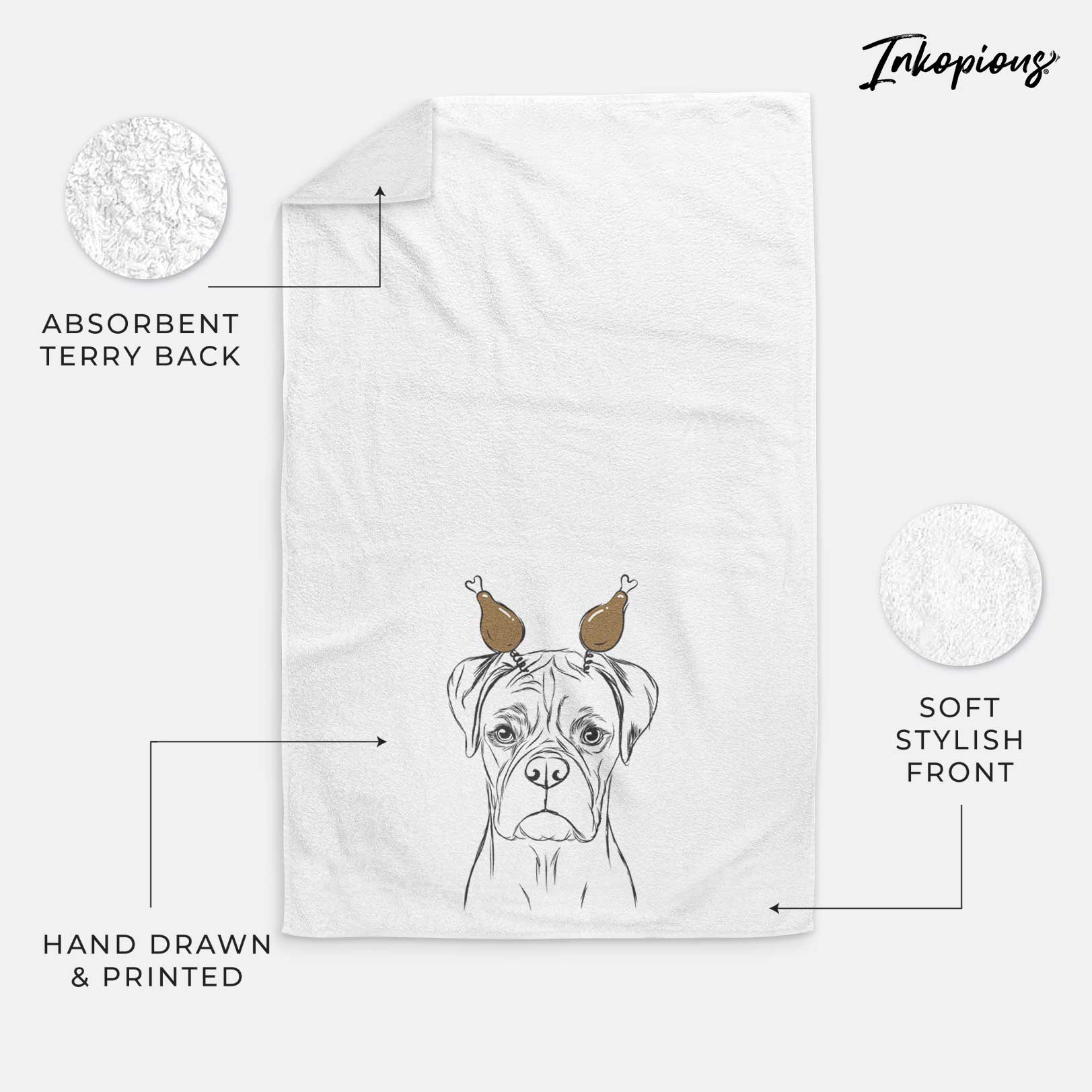 Reese the Boxer Decorative Hand Towel