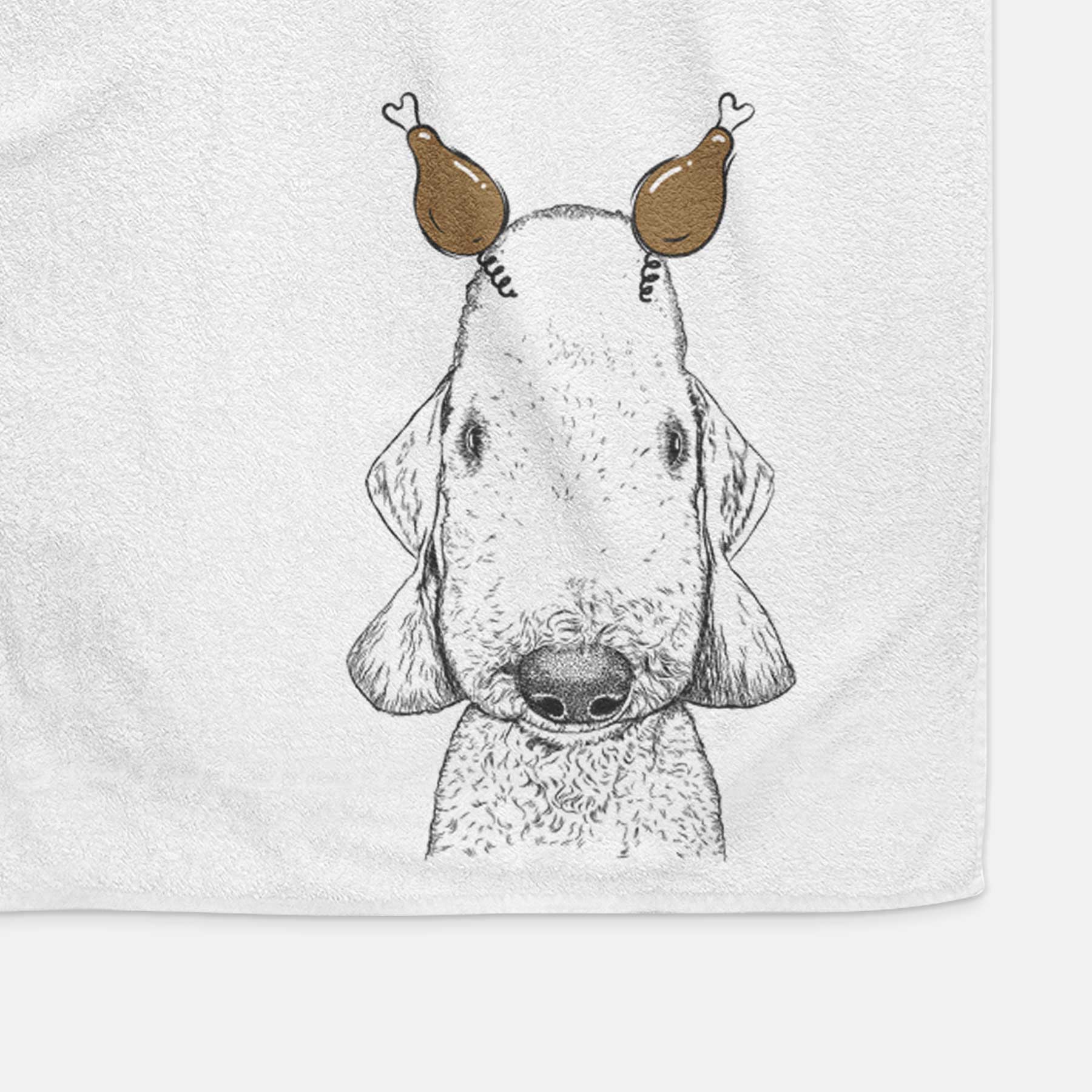 Remington the Bedlington Terrier Decorative Hand Towel