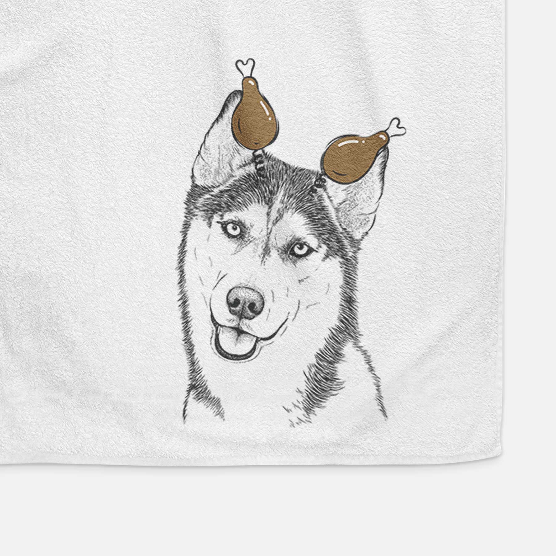 Remmie the Siberian Husky Decorative Hand Towel