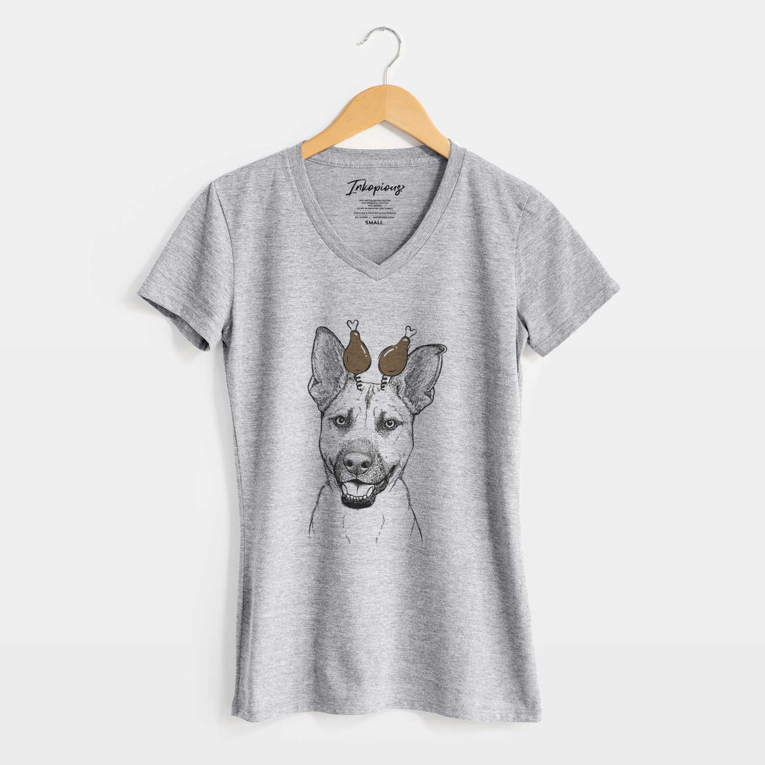 Thanksgiving Remus the German Shepherd Mix - Women's V-neck Shirt