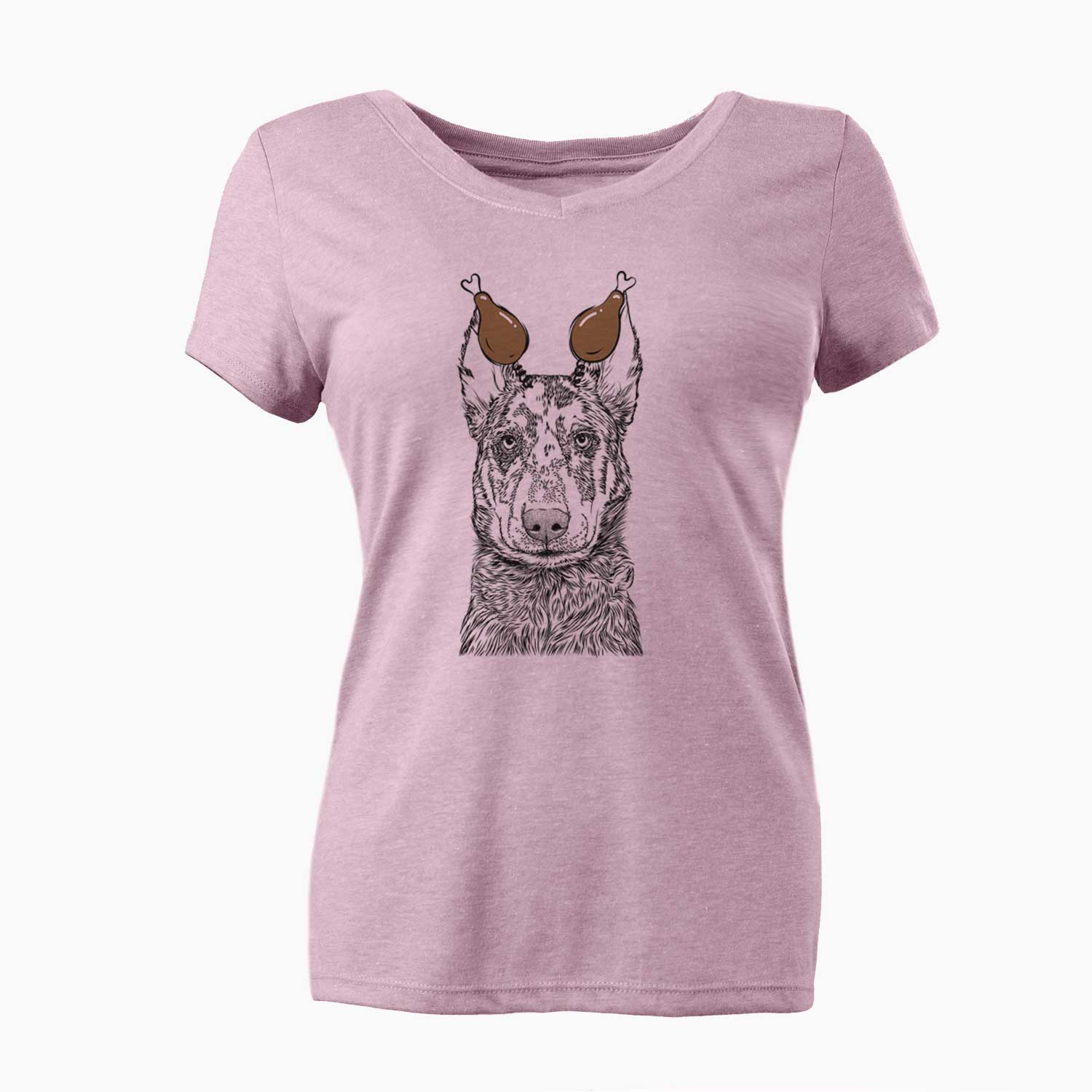 Thanksgiving Riggs the Beauceron - Women's V-neck Shirt