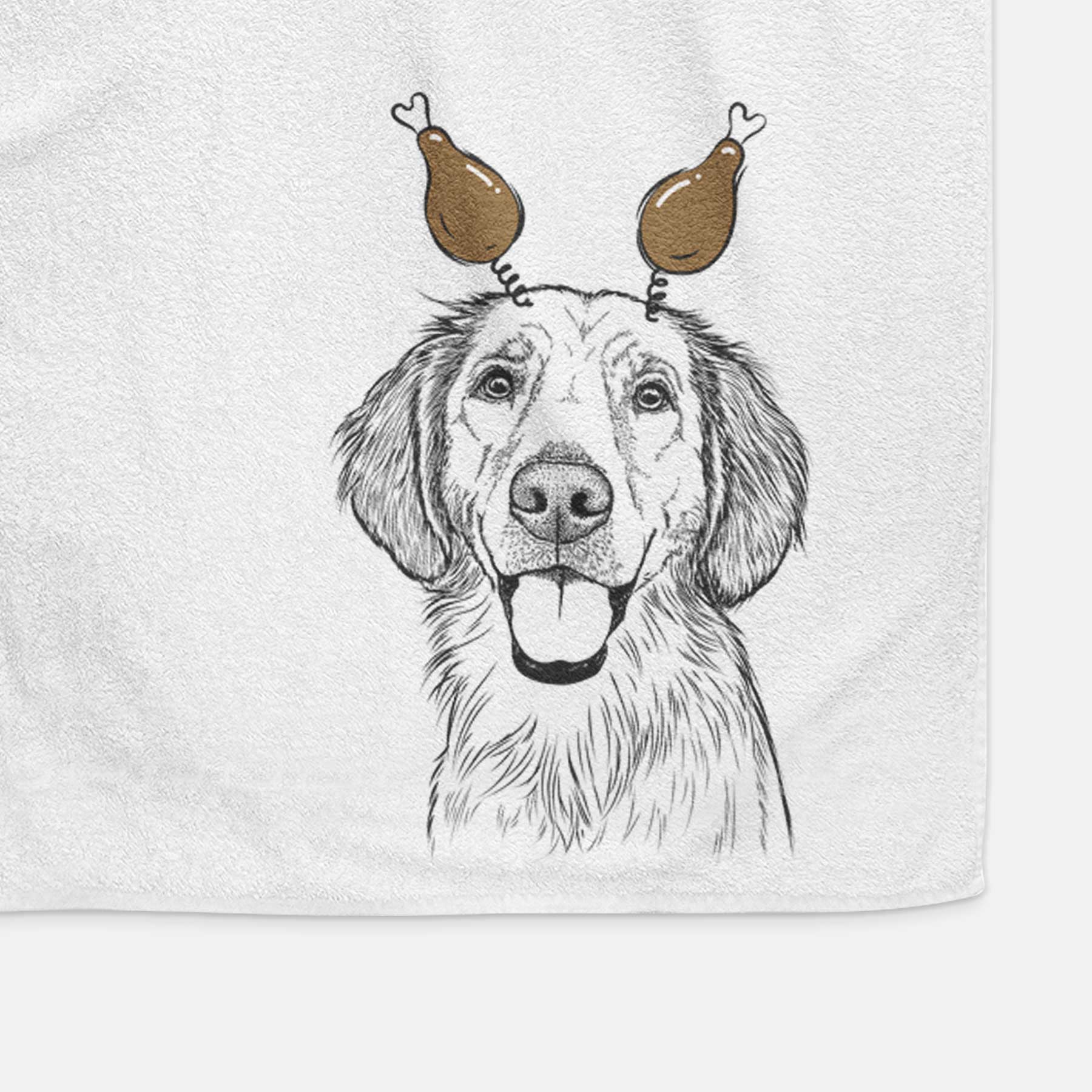 Riley the Golden Retriever Decorative Hand Towel