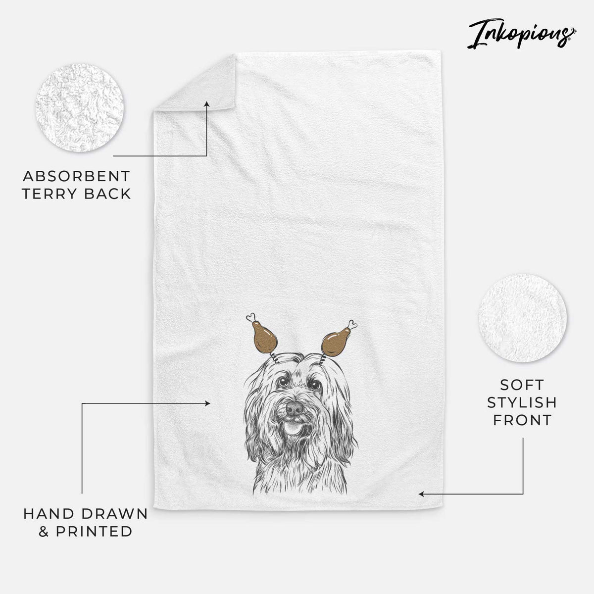 Rime the Tibetan Terrier Decorative Hand Towel