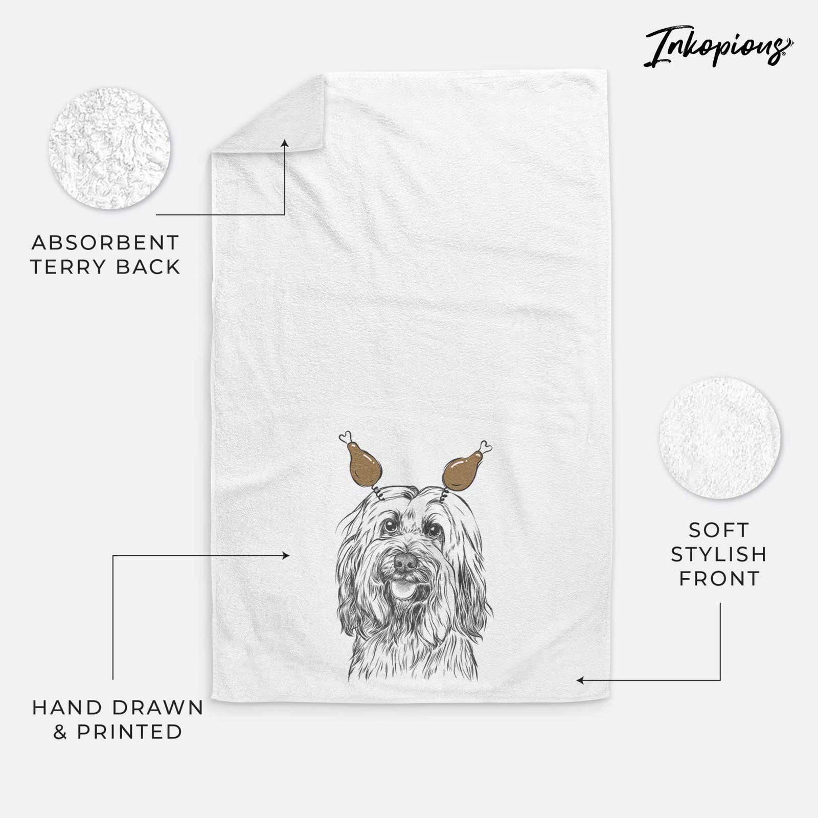Rime the Tibetan Terrier Decorative Hand Towel