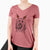 Thanksgiving Rime the Tibetan Terrier - Women's V-neck Shirt