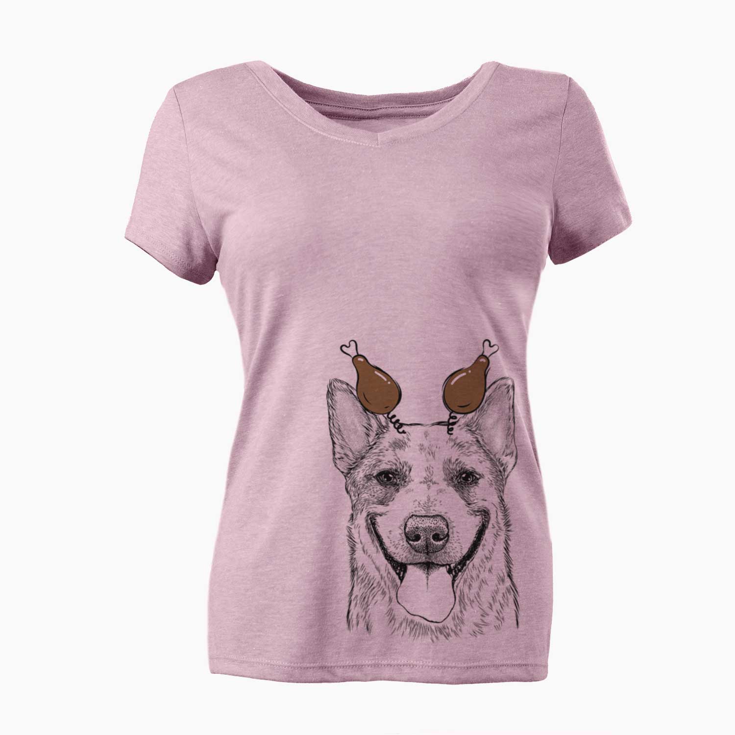 Thanksgiving Rio the Australian Cattle Dog - Women's V-neck Shirt