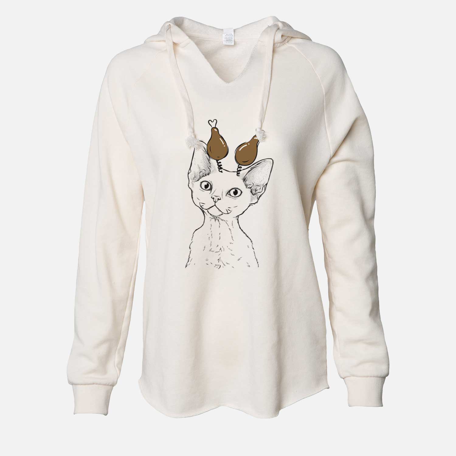 Thanksgiving Ripley the Devon Rex Cat - Cali Wave Hooded Sweatshirt