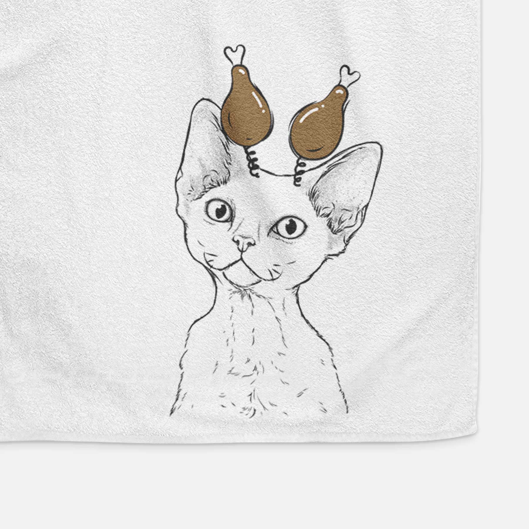 Ripley the Devon Rex Cat Decorative Hand Towel