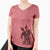 Thanksgiving River the Great Dane - Women's V-neck Shirt