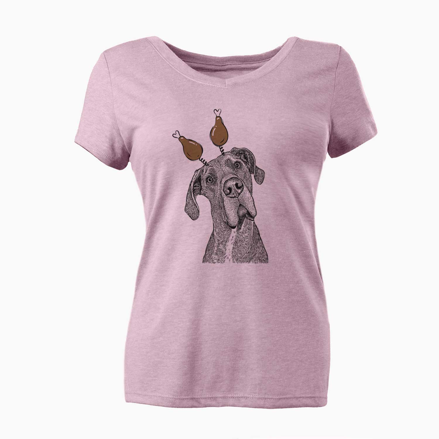 Thanksgiving River the Great Dane - Women's V-neck Shirt