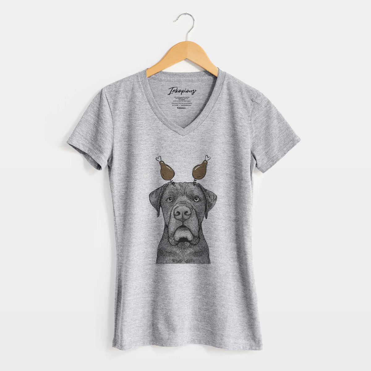 Thanksgiving Rocco the Cane Corso - Women's V-neck Shirt