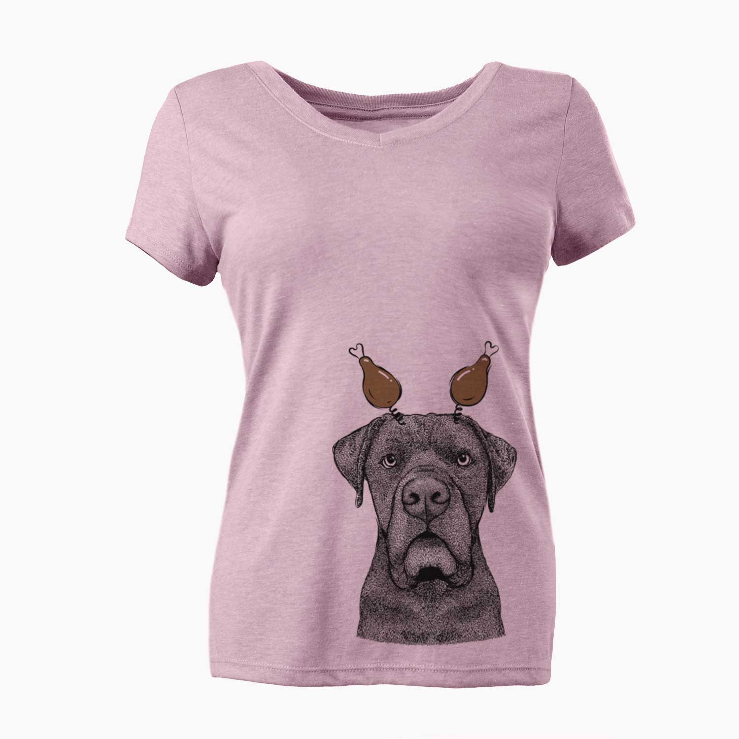 Thanksgiving Rocco the Cane Corso - Women's V-neck Shirt