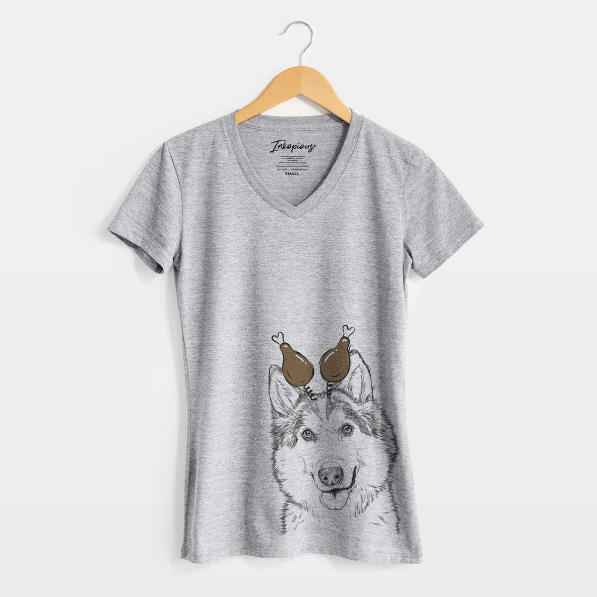 Thanksgiving Roshi the Mixed Breed - Women's V-neck Shirt