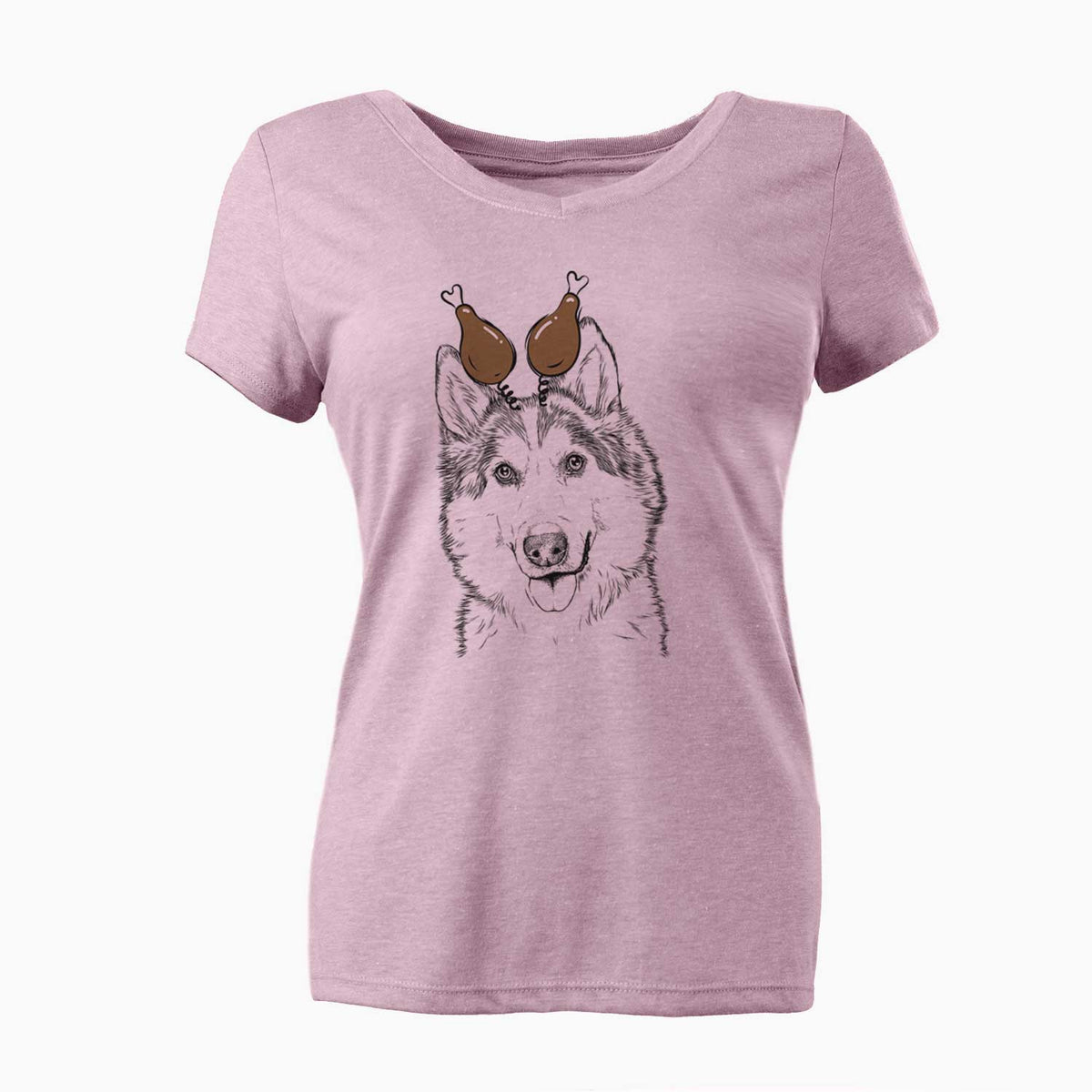 Thanksgiving Roshi the Mixed Breed - Women's V-neck Shirt