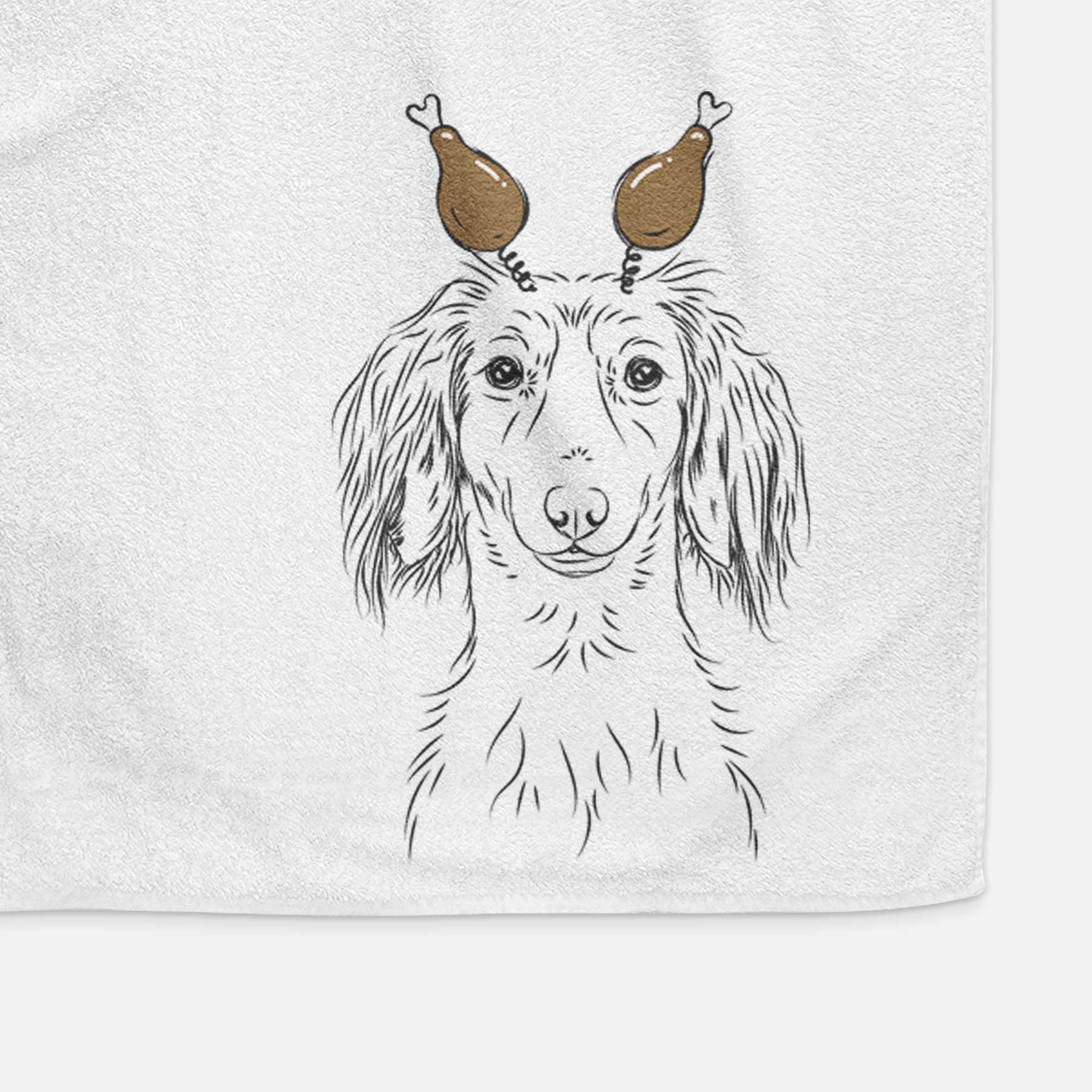 Roux the Long Haired Dachshund Decorative Hand Towel