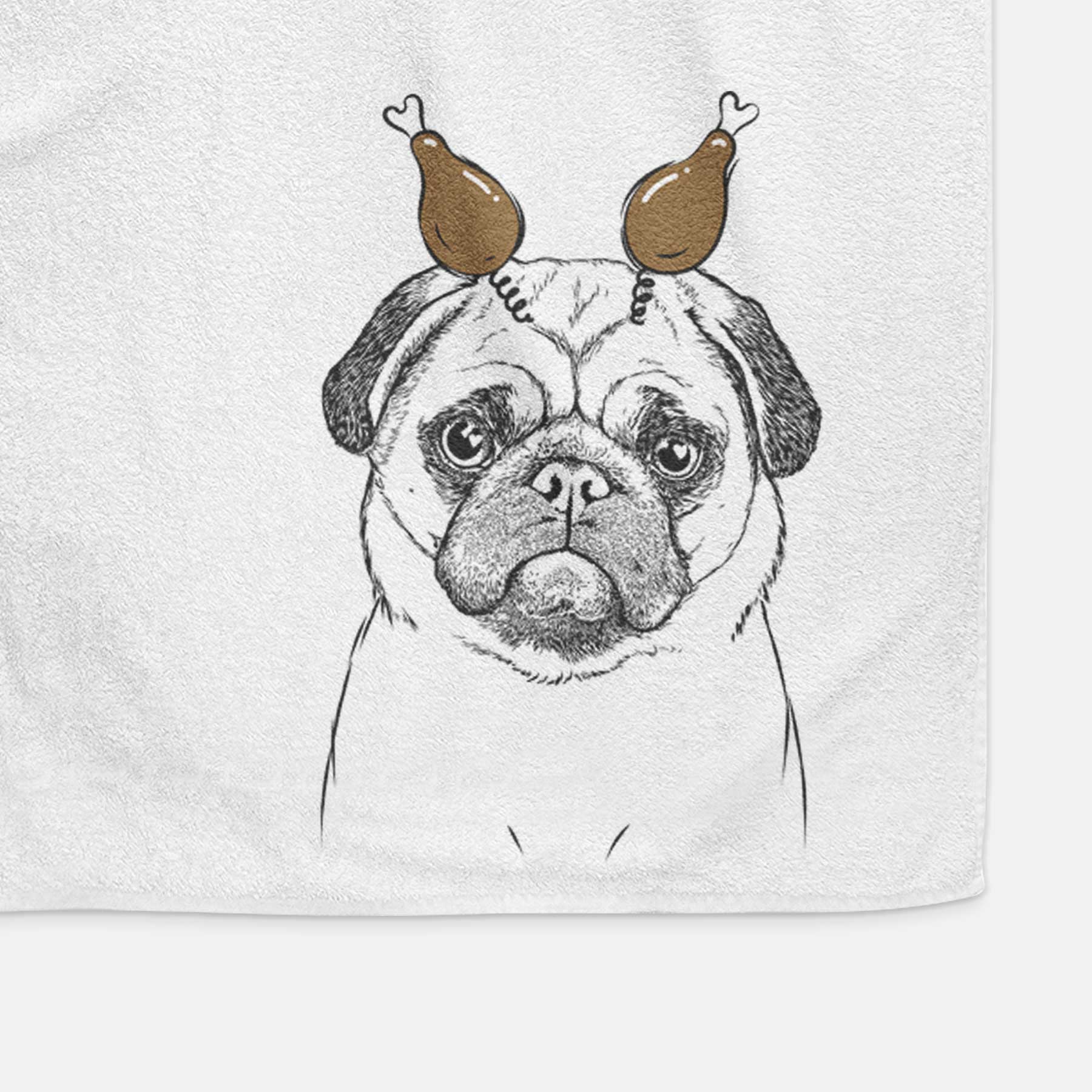 Ruby the Pug Decorative Hand Towel