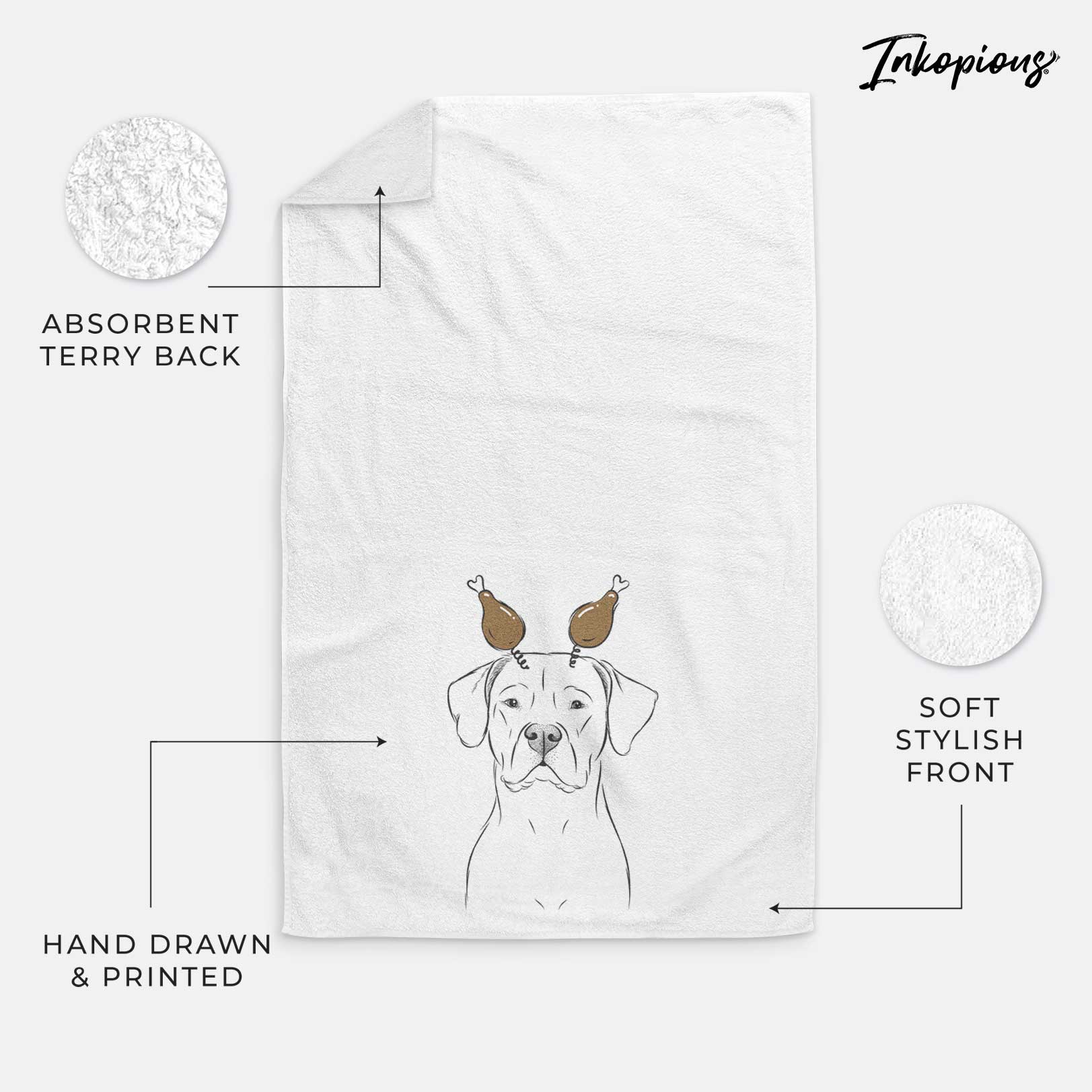 Rufio the Dogo Argentino Decorative Hand Towel