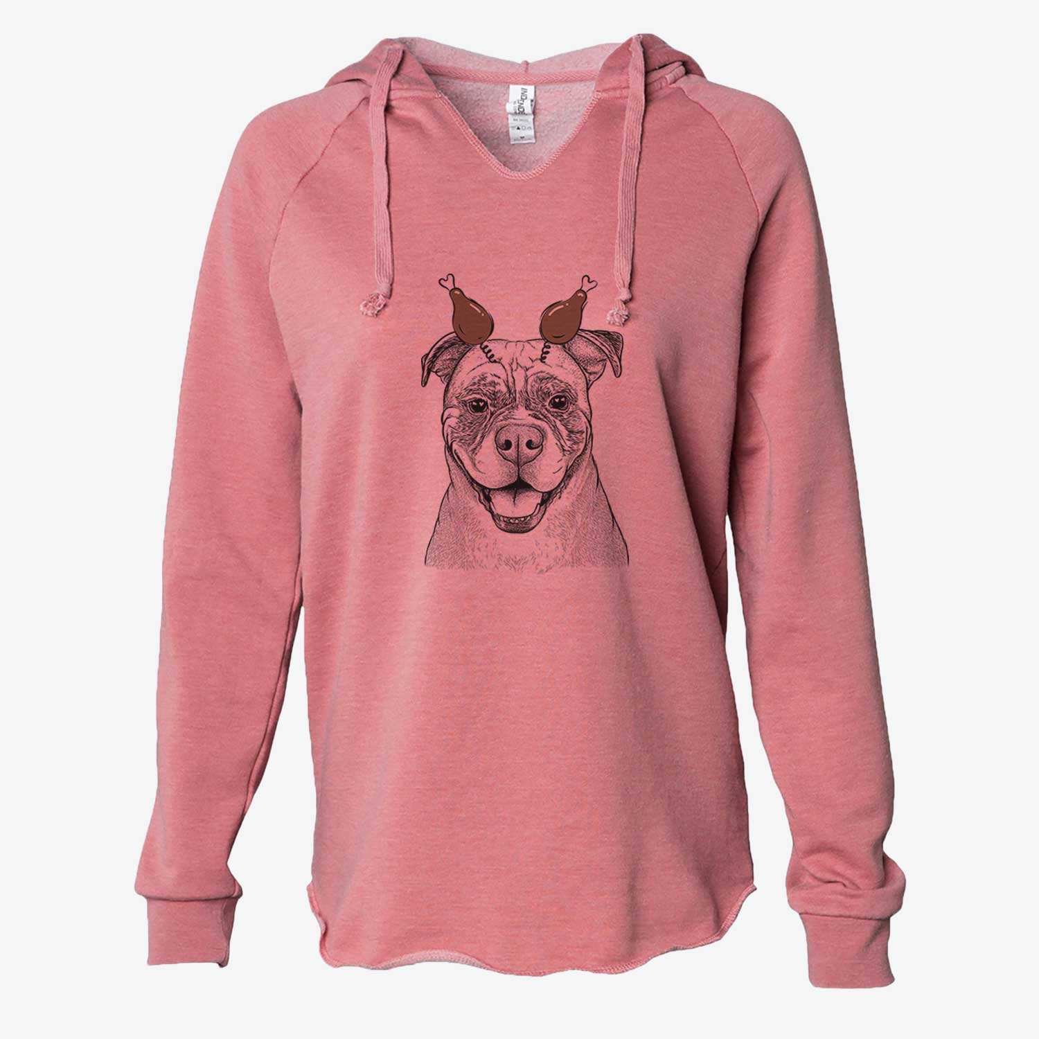 Thanksgiving Rufus the American Bulldog - Cali Wave Hooded Sweatshirt