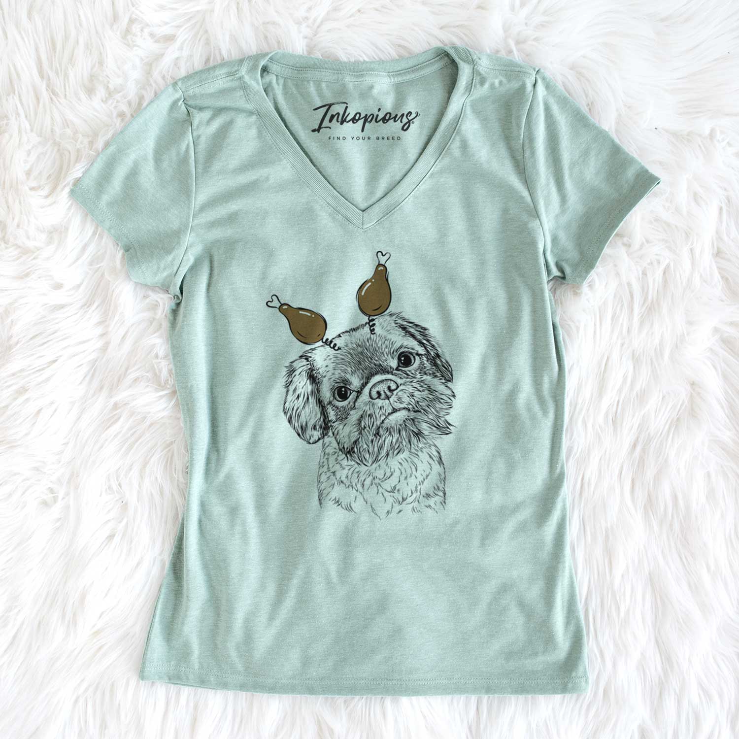 Thanksgiving Rufus the Shiffon - Women's V-neck Shirt