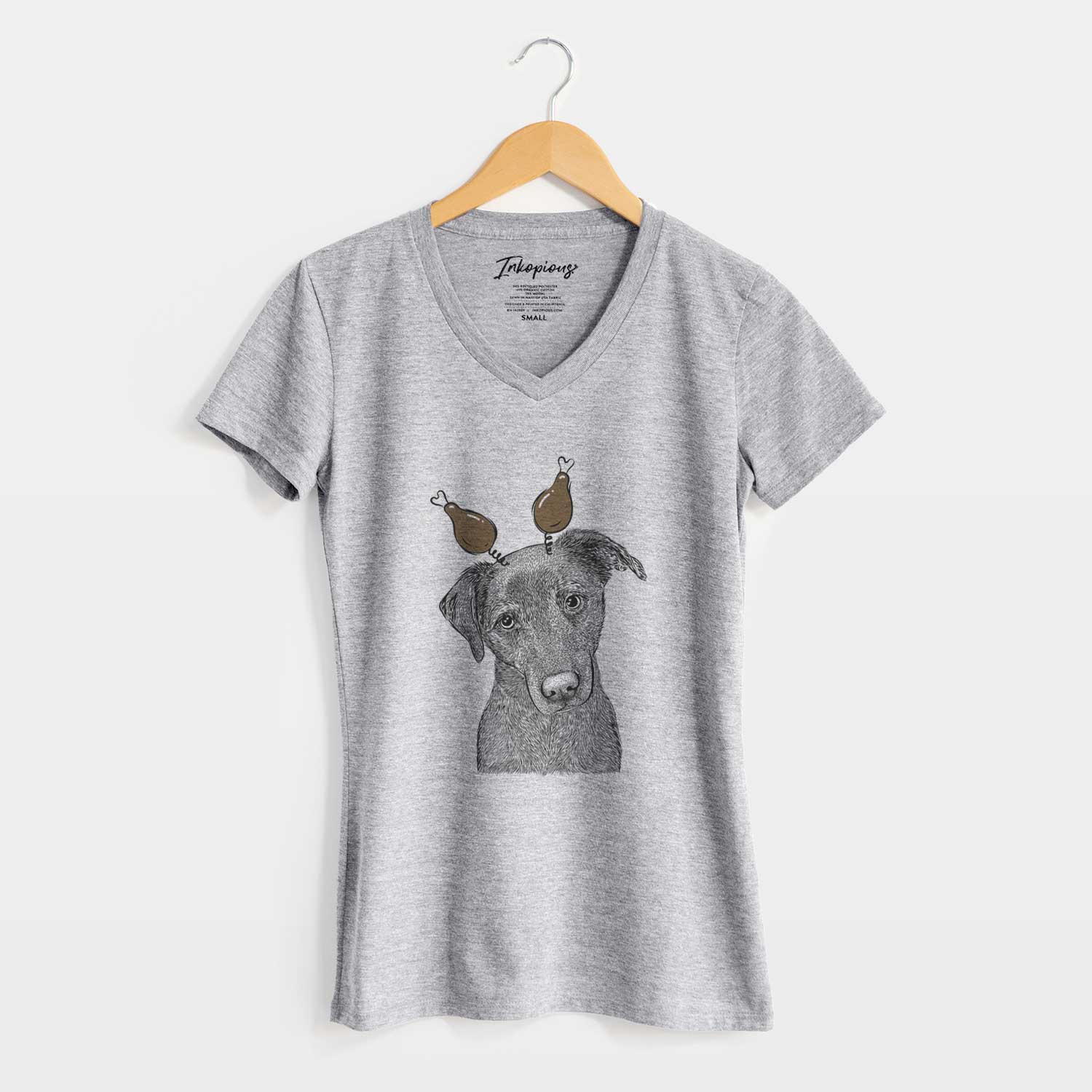 Thanksgiving Sadie the Whipador - Women's V-neck Shirt