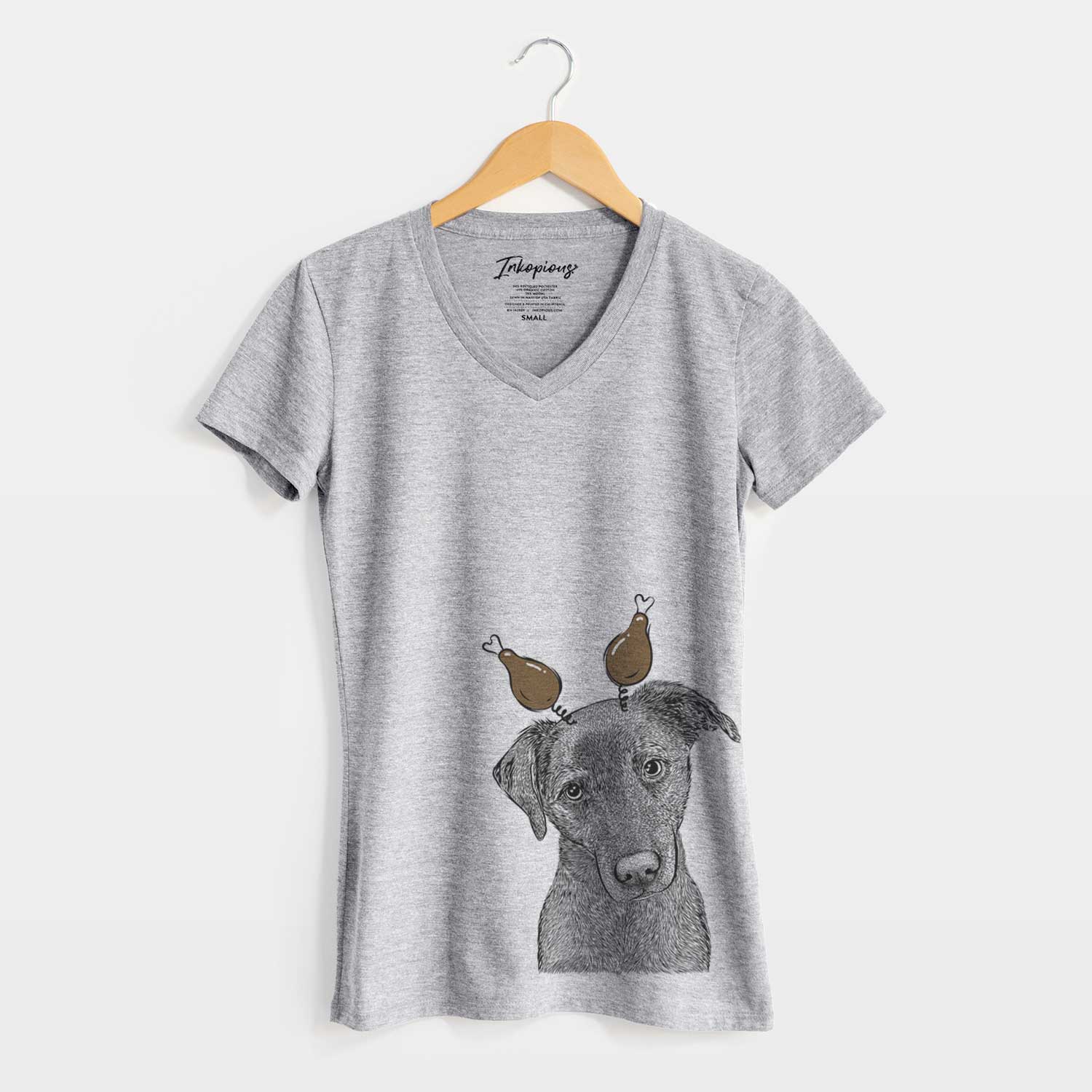 Thanksgiving Sadie the Whipador - Women's V-neck Shirt