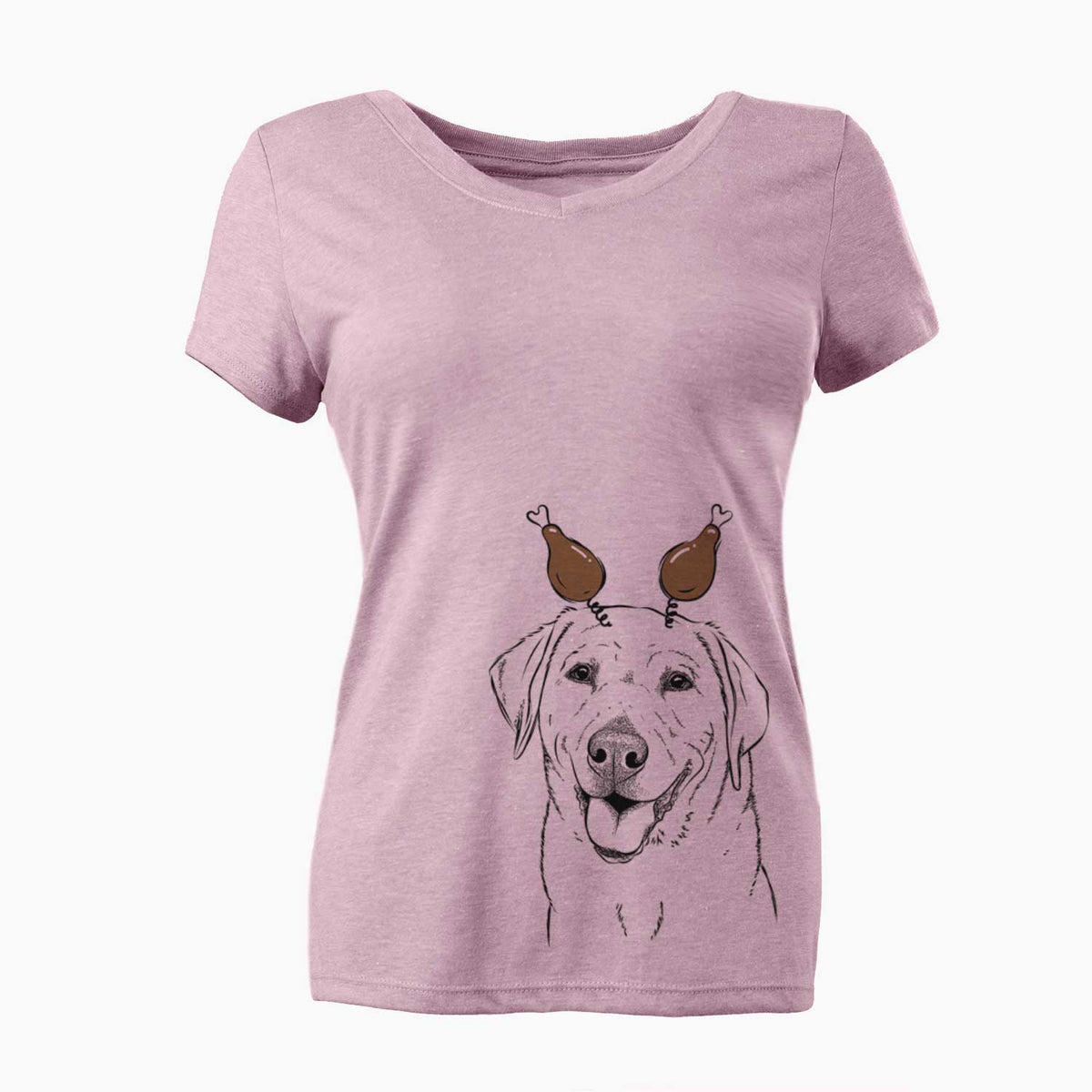 Thanksgiving Sanford the Labrador Retriever - Women's V-neck Shirt