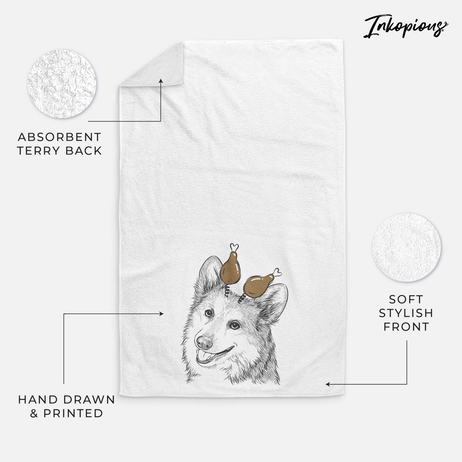 Scout the Pembroke Welsh Corgi Decorative Hand Towel