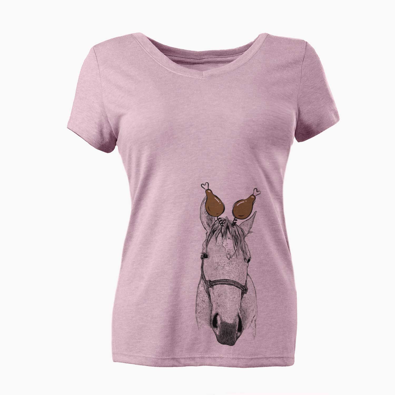 Thanksgiving SeaBee the Quarter Horse - Women's V-neck Shirt