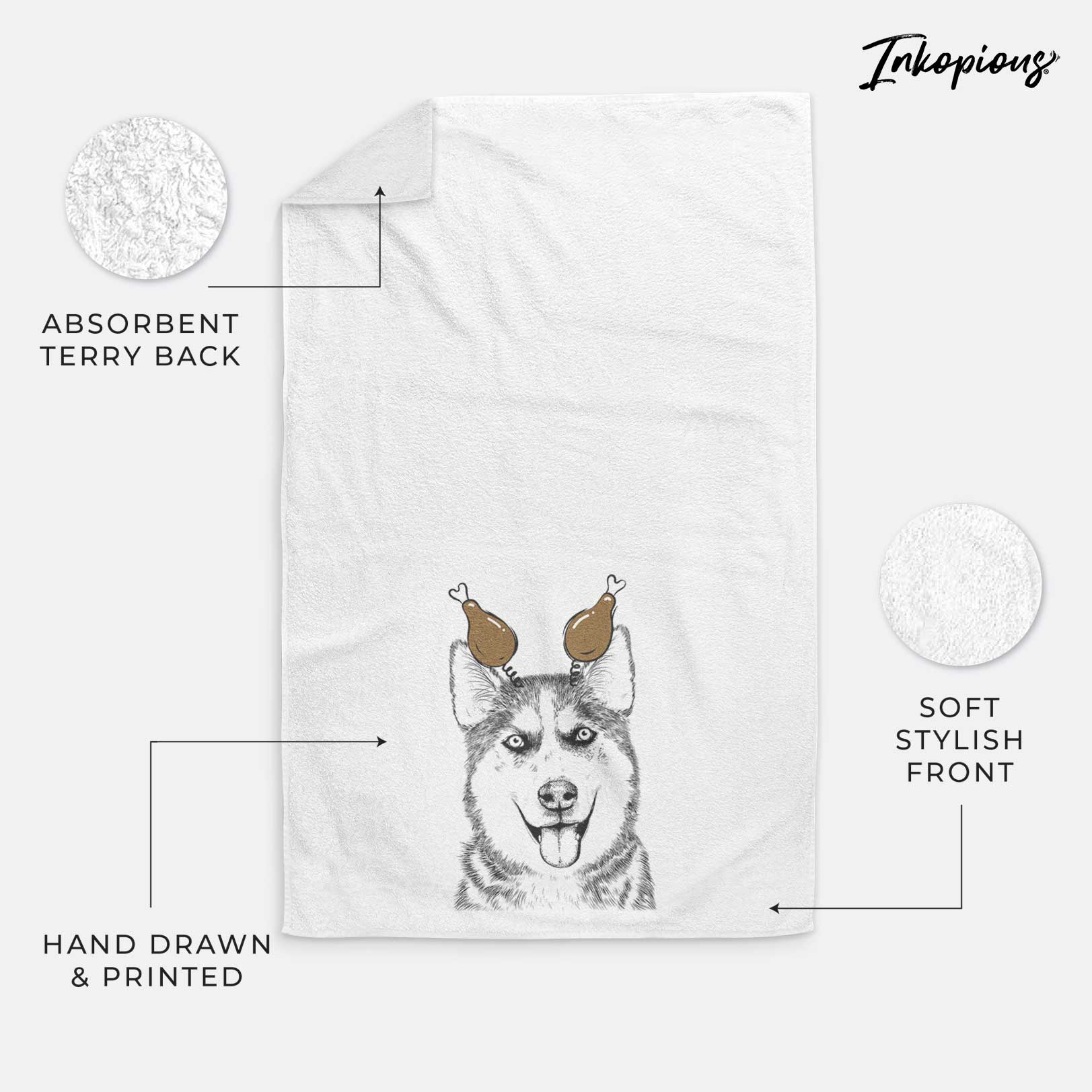 Sesi the Siberian Husky Hand Towel