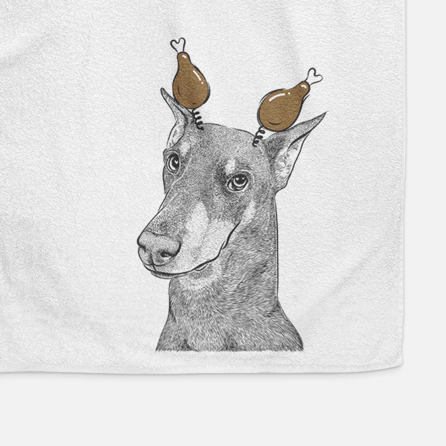 Shelby the Doberman Pinscher Decorative Hand Towel