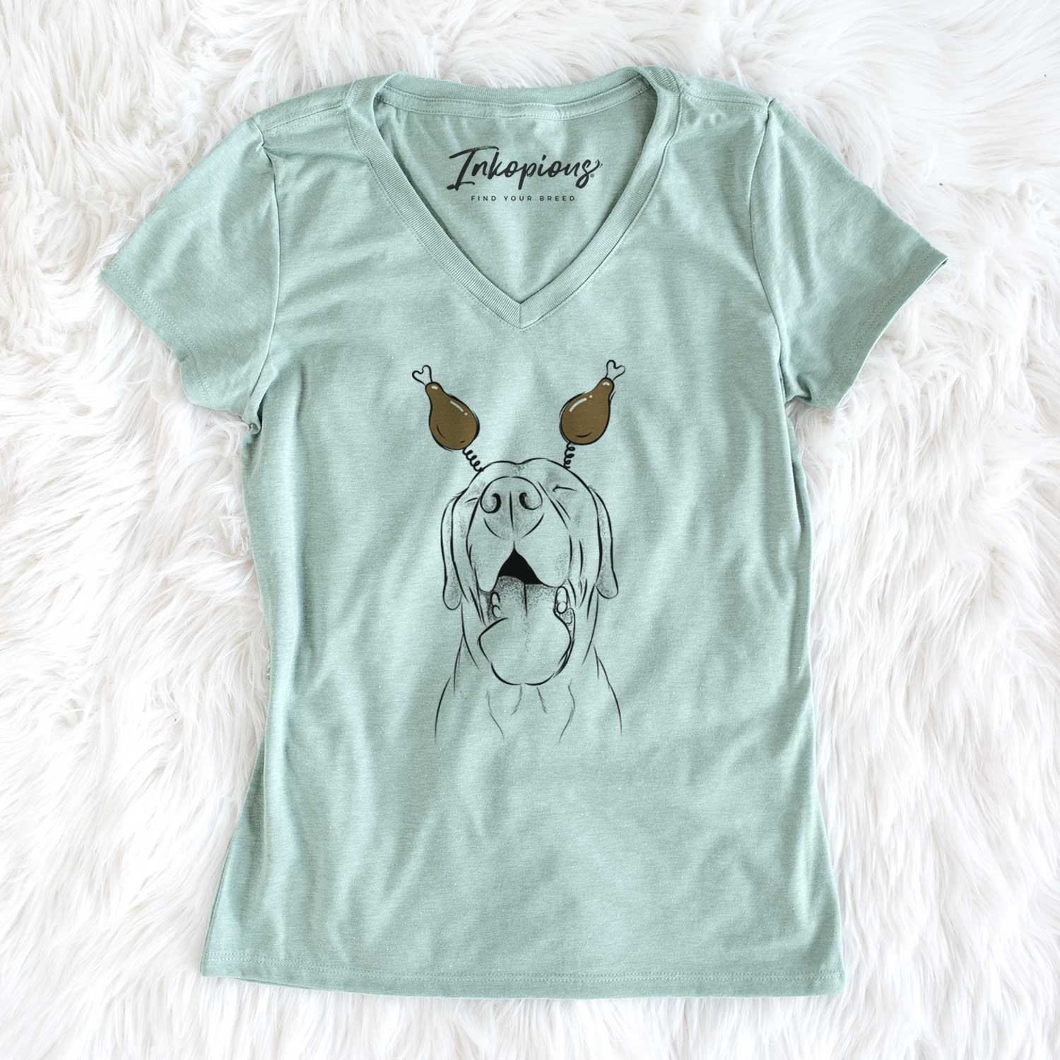 Thanksgiving Silly Lilly the Labrador Retriever - Women's V-neck Shirt