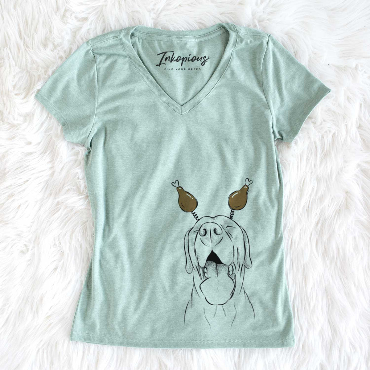 Thanksgiving Silly Lilly the Labrador Retriever - Women&#39;s V-neck Shirt