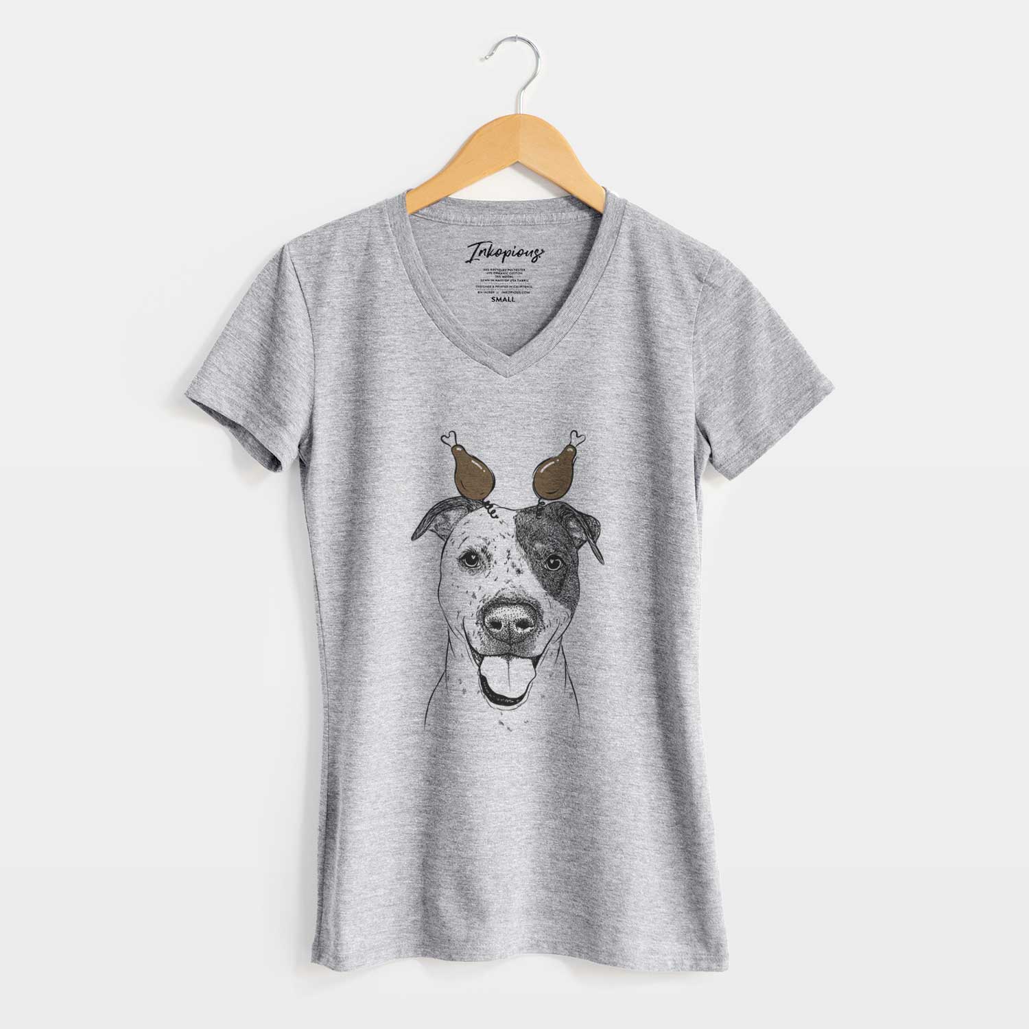 Thanksgiving Simon the Mixed Breed - Women's V-neck Shirt