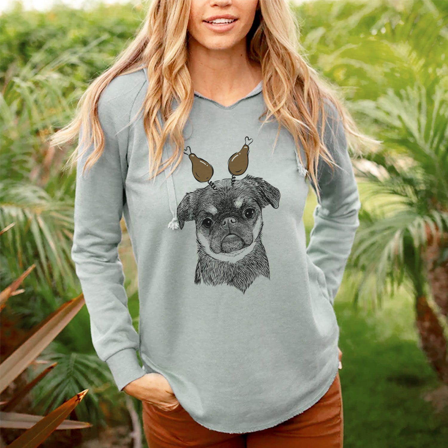 Thanksgiving Simone the Brussels Griffon - Cali Wave Hooded Sweatshirt