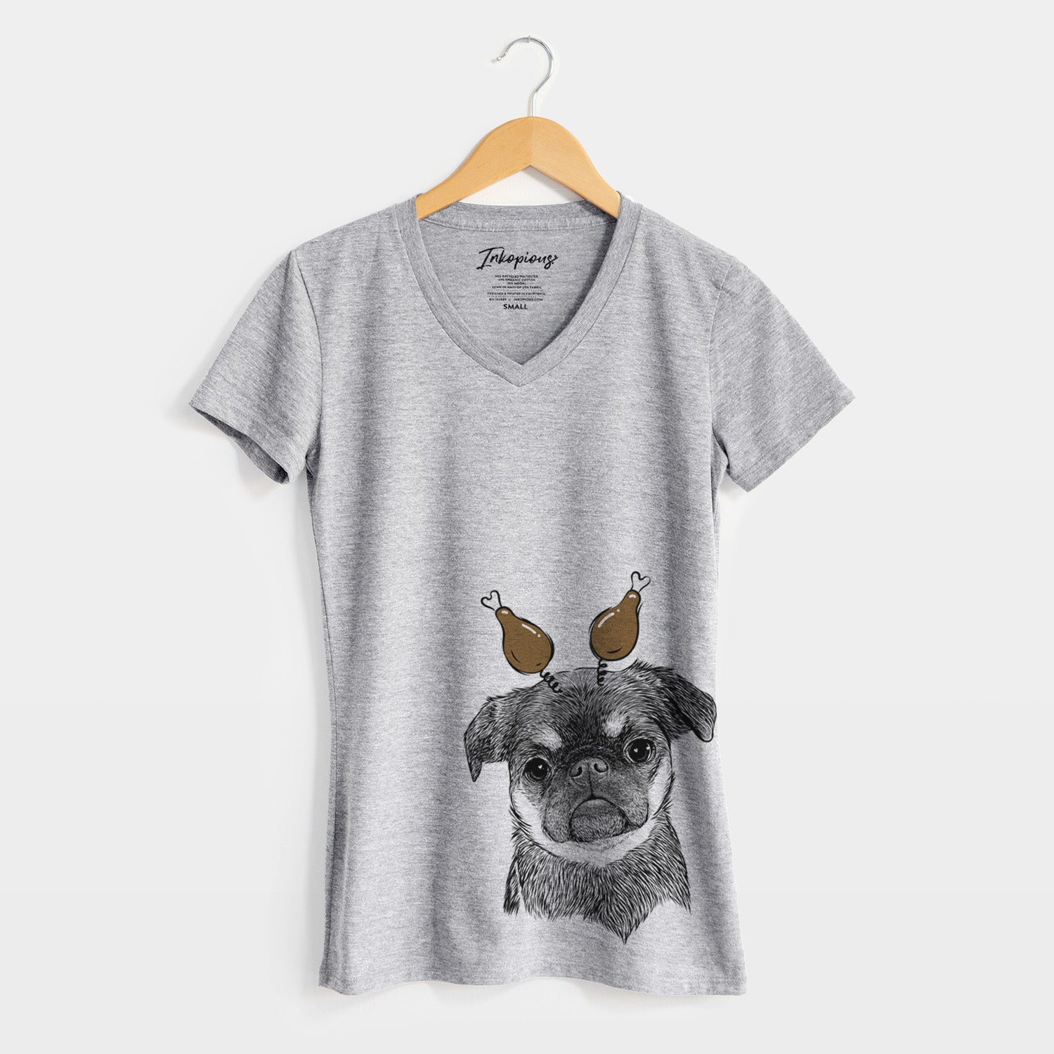 Thanksgiving Simone the Brussels Griffon - Women's Perfect V-neck Shirt