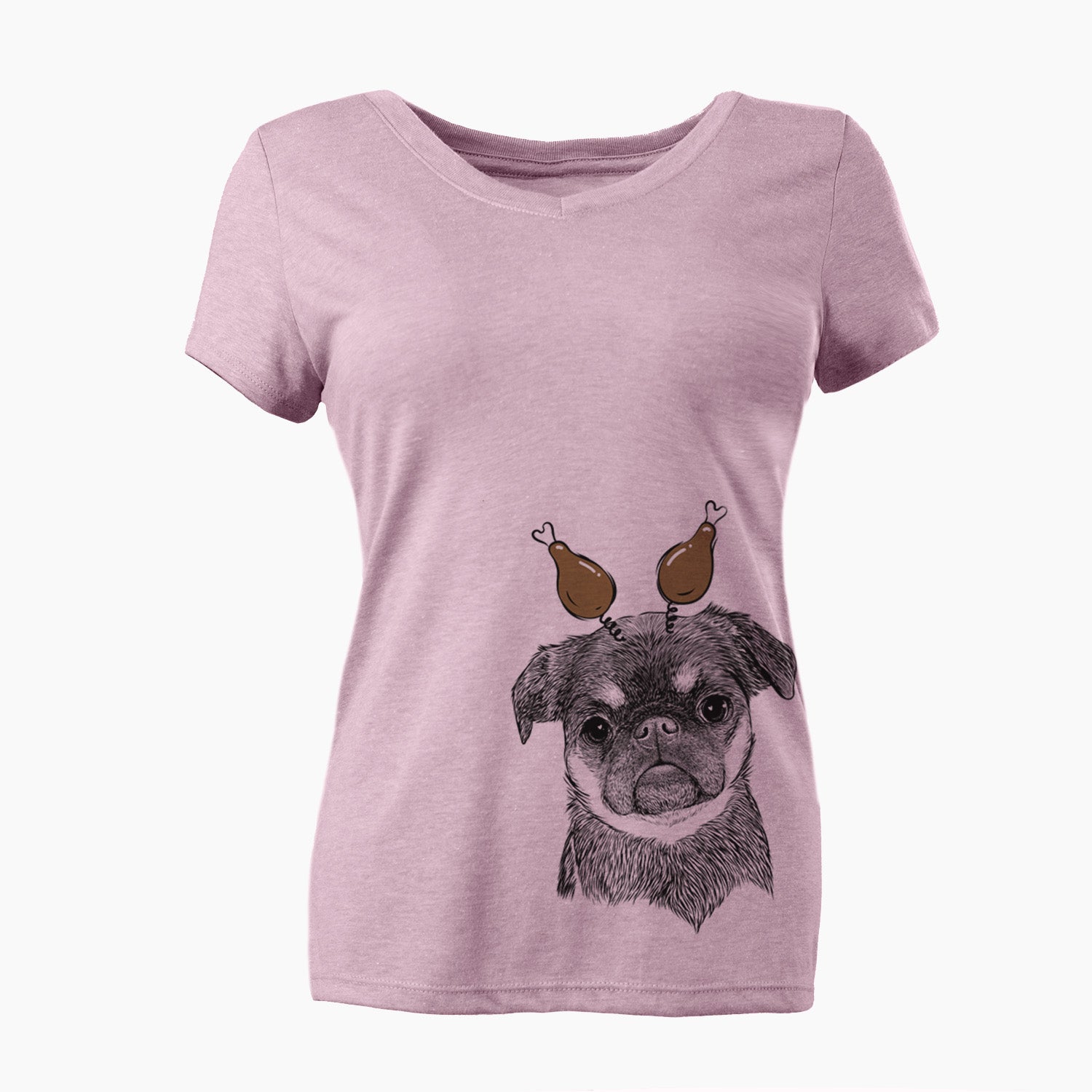 Thanksgiving Simone the Brussels Griffon - Women's Perfect V-neck Shirt