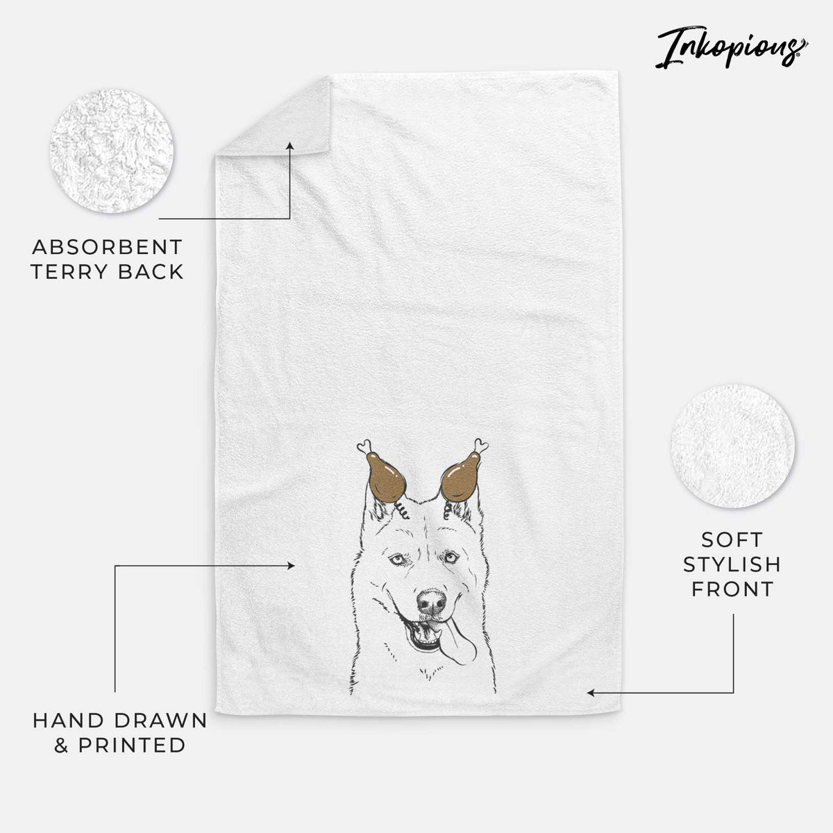 Sinatra  the Siberian Husky Decorative Hand Towel