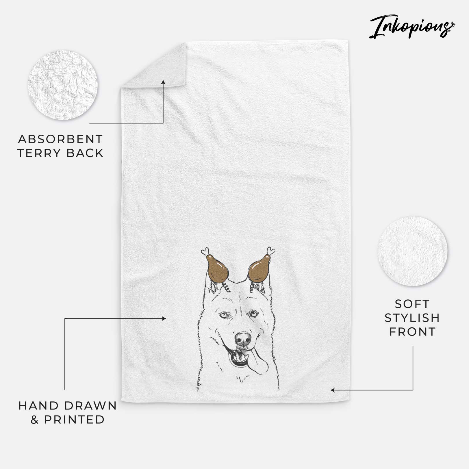 Sinatra  the Siberian Husky Decorative Hand Towel