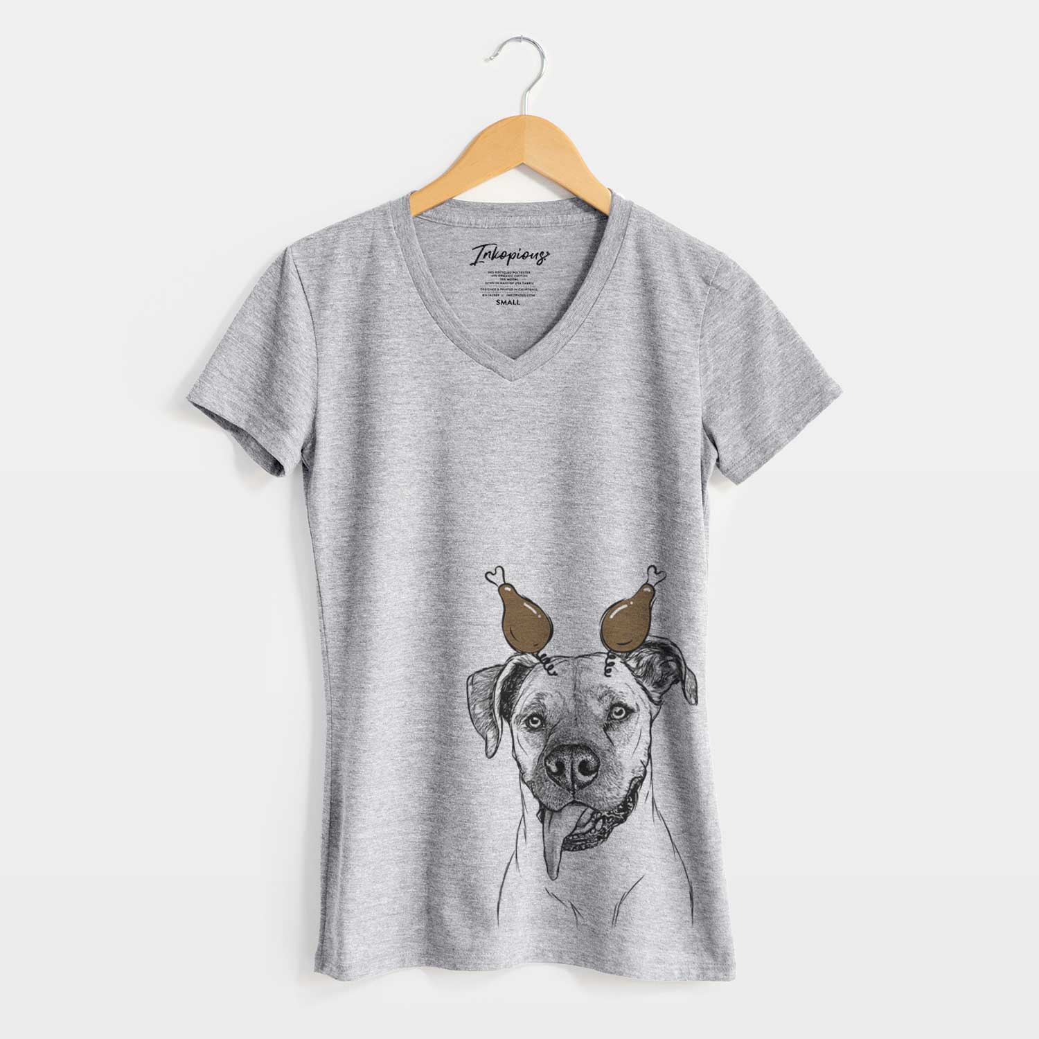Thanksgiving Sir Jake the Boxer - Women's V-neck Shirt