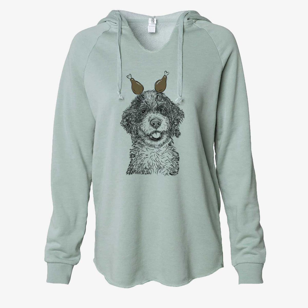 Thanksgiving Smoky the Bernedoodle Puppy - Cali Wave Hooded Sweatshirt