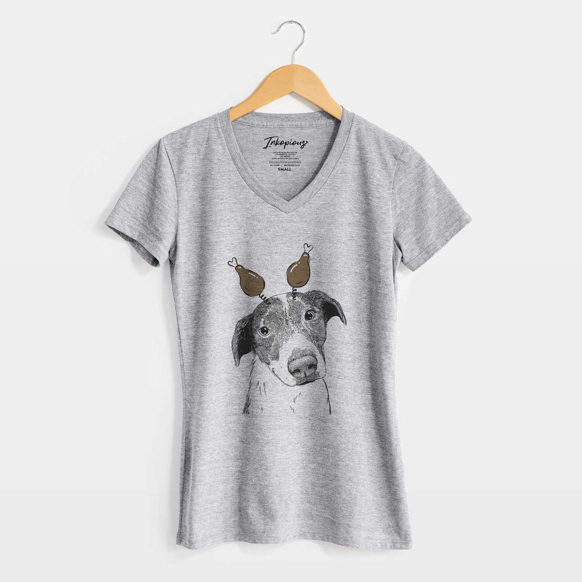 Thanksgiving Sophia the Mixed Breed - Women's V-neck Shirt