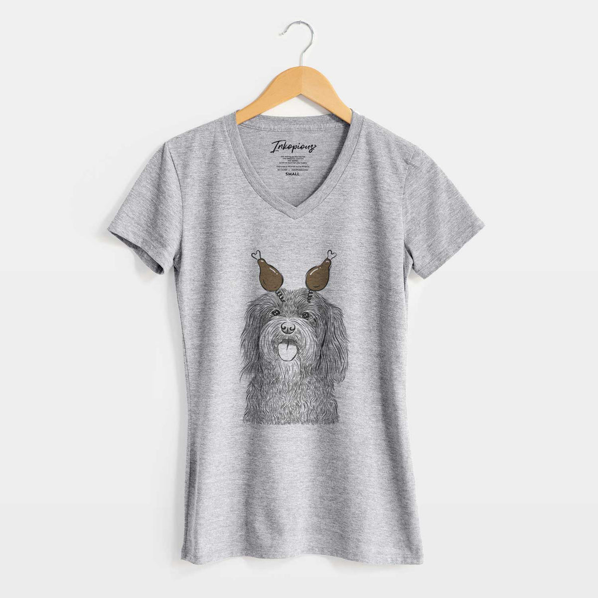 Thanksgiving Sophie the Havanese - Women's V-neck Shirt