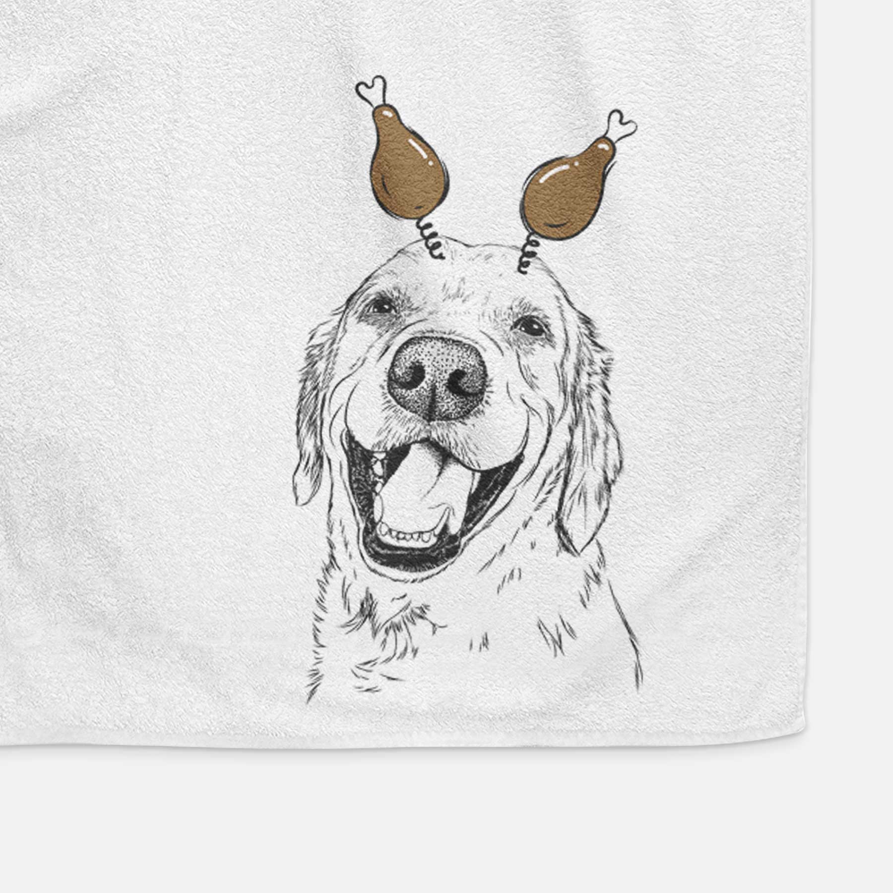 Spanky the Golden Retriever Decorative Hand Towel