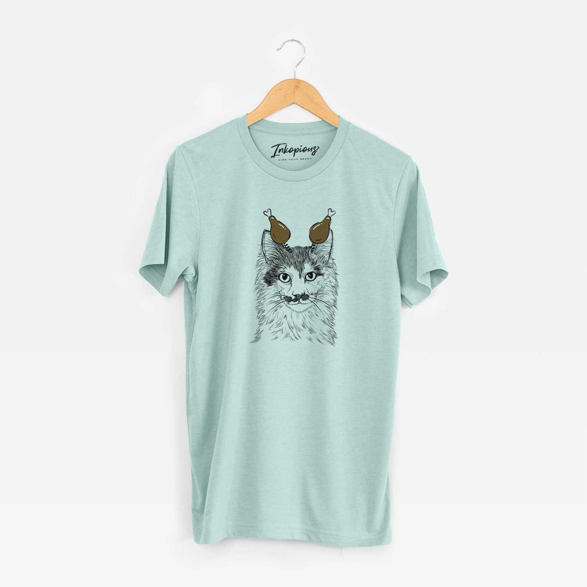 Thanksgiving Stache the Longhaired Mustard Cat - Unisex Crewneck